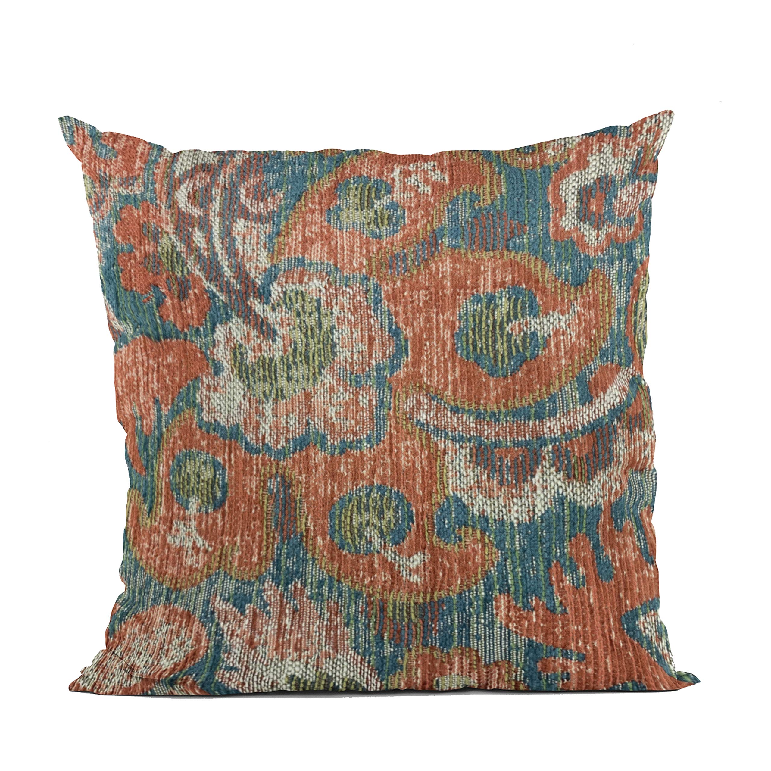 Plutus Brands Multi-Color Plutus Unique Damask Luxury Throw Pillow 18 in x 18in, Double Sided 18 x 18”