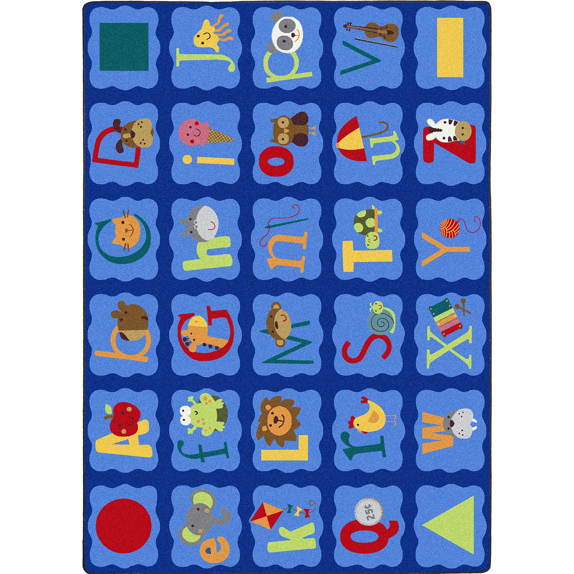 Alphabet Blues 78 x 109??area rug in color Multi