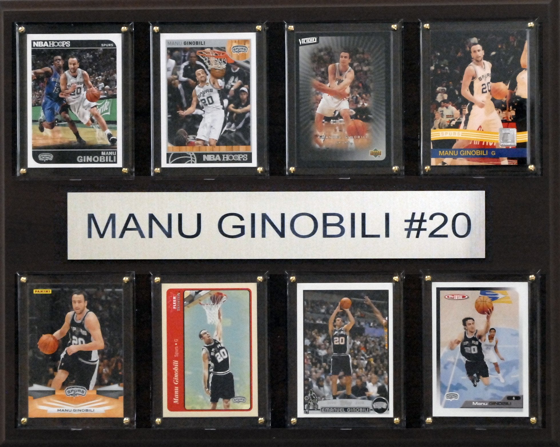 NBA 12x15″ Manu Ginobili San Antonio Spurs 8-Card Plaque