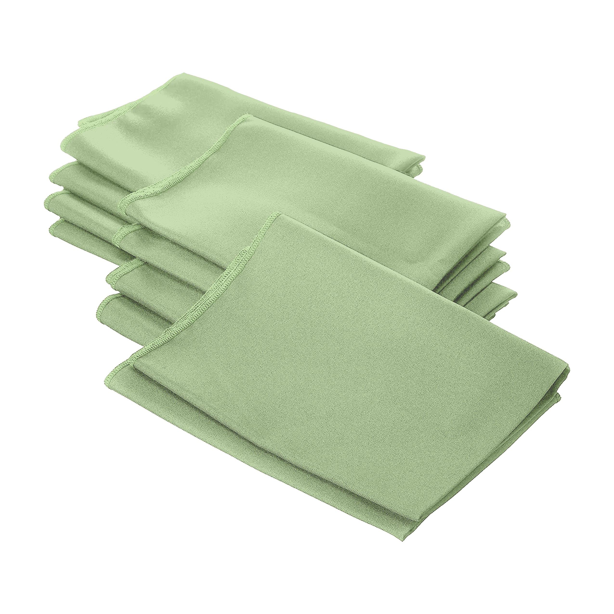 LA Linen Pack-10 Polyester Poplin Napkin 18 by 18-Inch, Sage