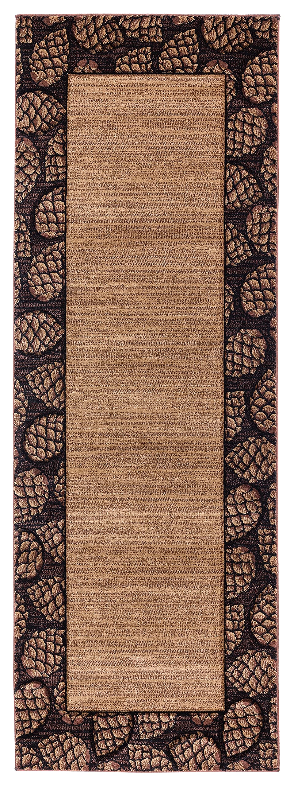 United Weavers Cottage Pine Border Beige Runner Rug 27 x 74”