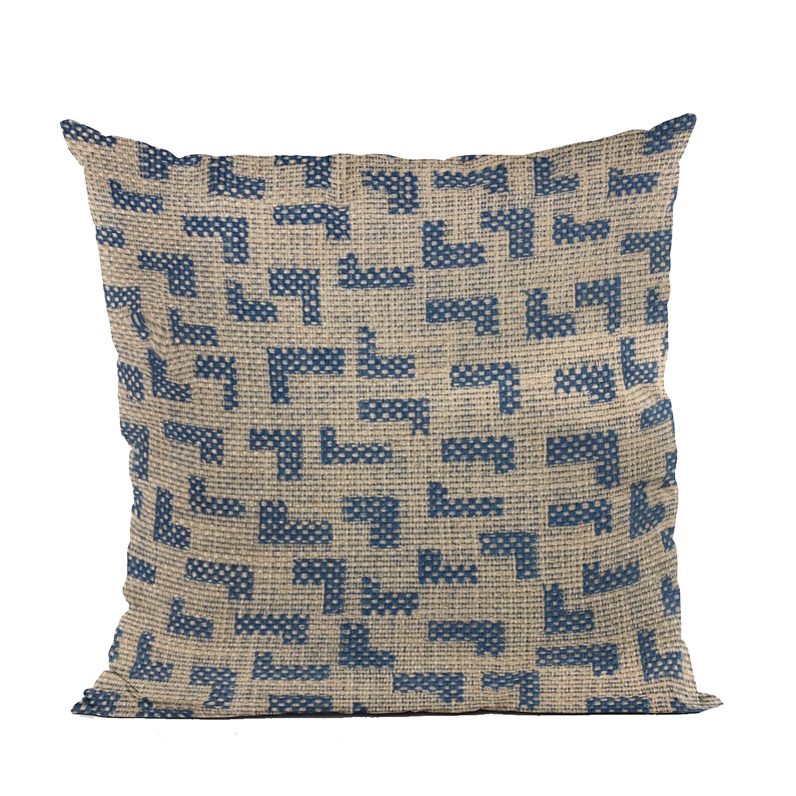Plutus Brands Blue Plutus Angles Abstract Luxury Throw Pillow 12 in x 20in, Double Sided 12 x 20”