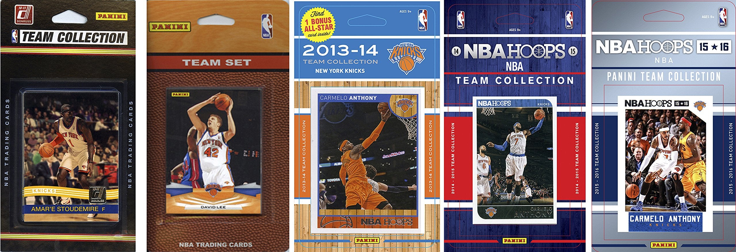 NBA New York Knicks 5 Different Licensed Trading Card Team Sets