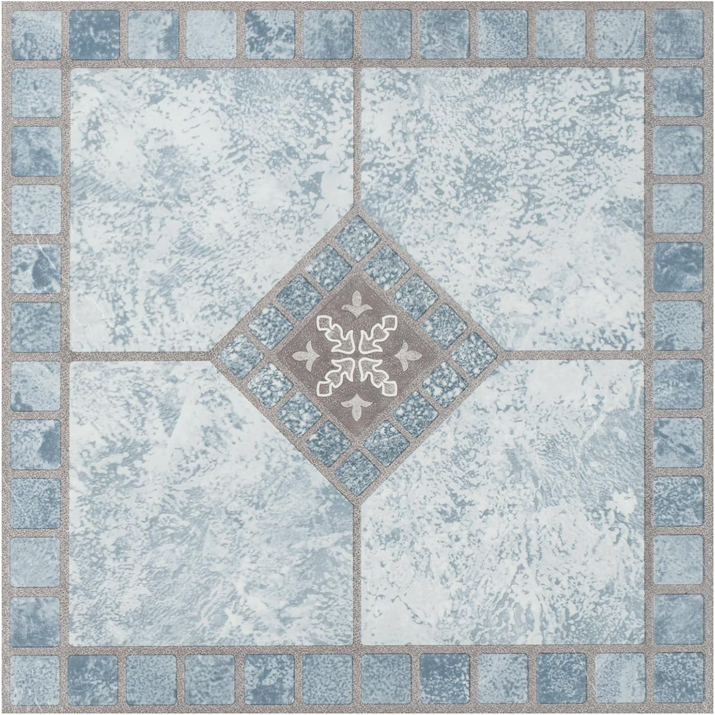 Portfolio 12x12 2.0mm Self Adhesive Vinyl Floor Tile - Blue Diamond - 9 Tiles/9 sq. ft.