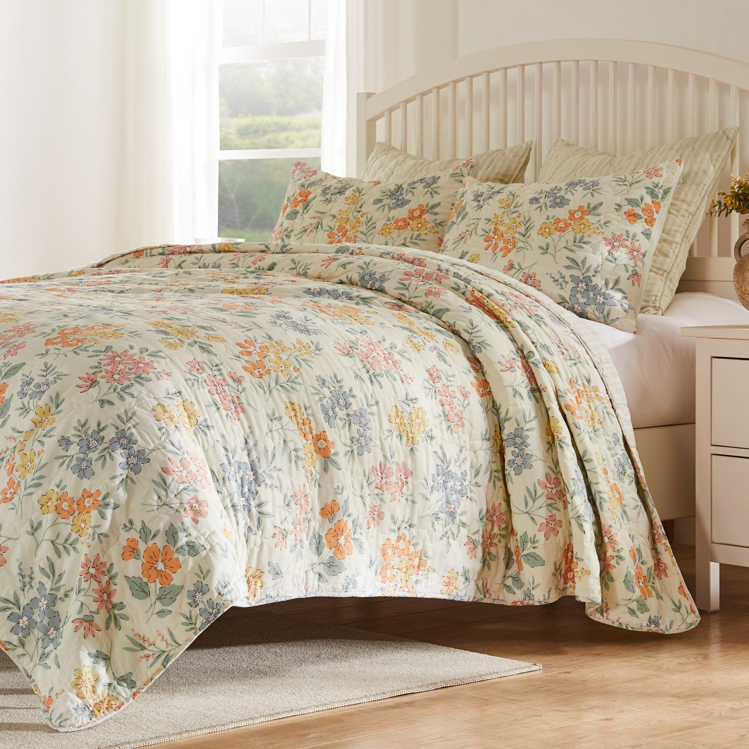 Greenland Home Fashions GL-2408CMST Chloe Quilt Set, 2-Piece Twin/XL, Pastel