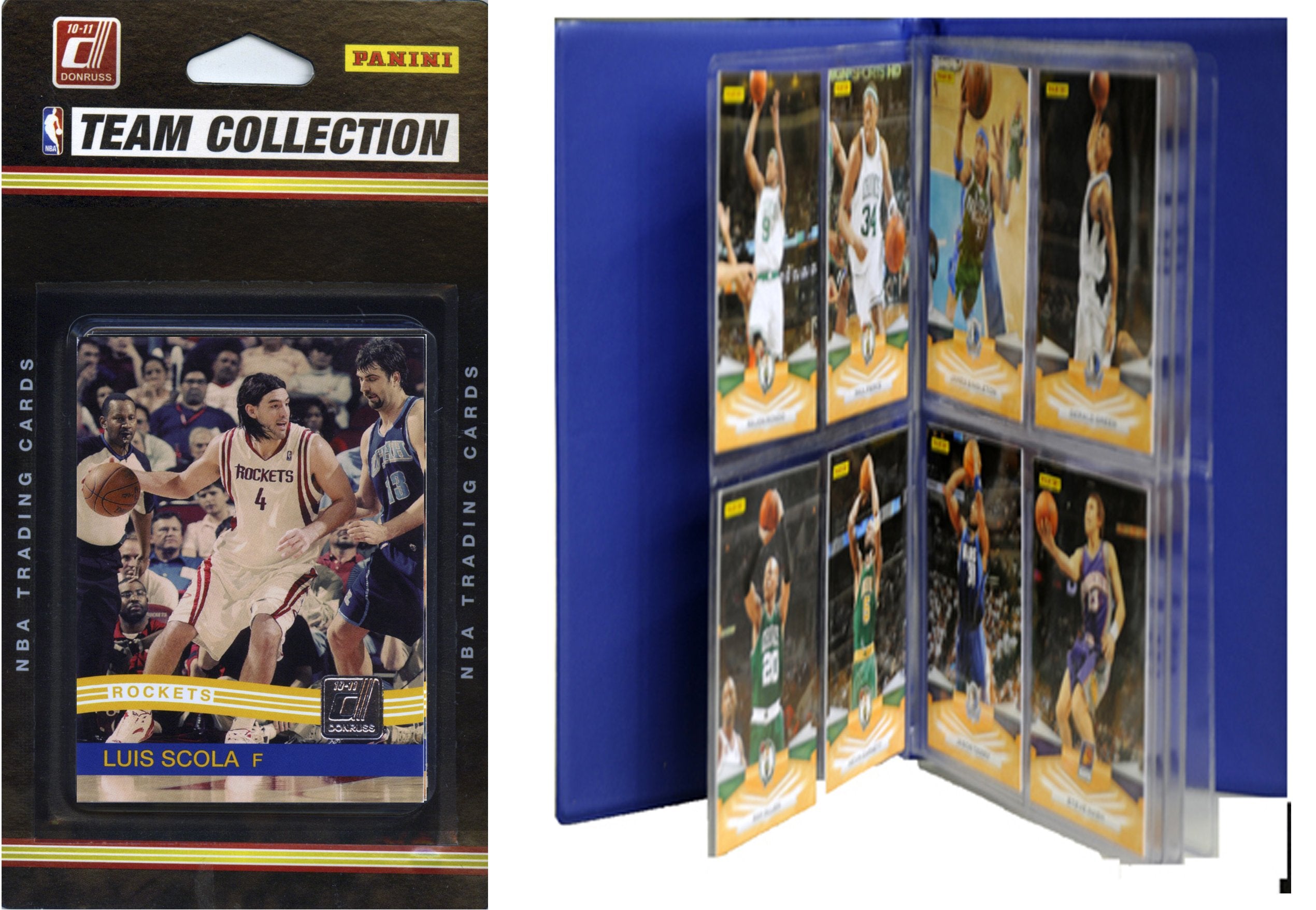 NBA Houston Rockets Licensed 2010-11 Donruss Team Set Plus Storage Album