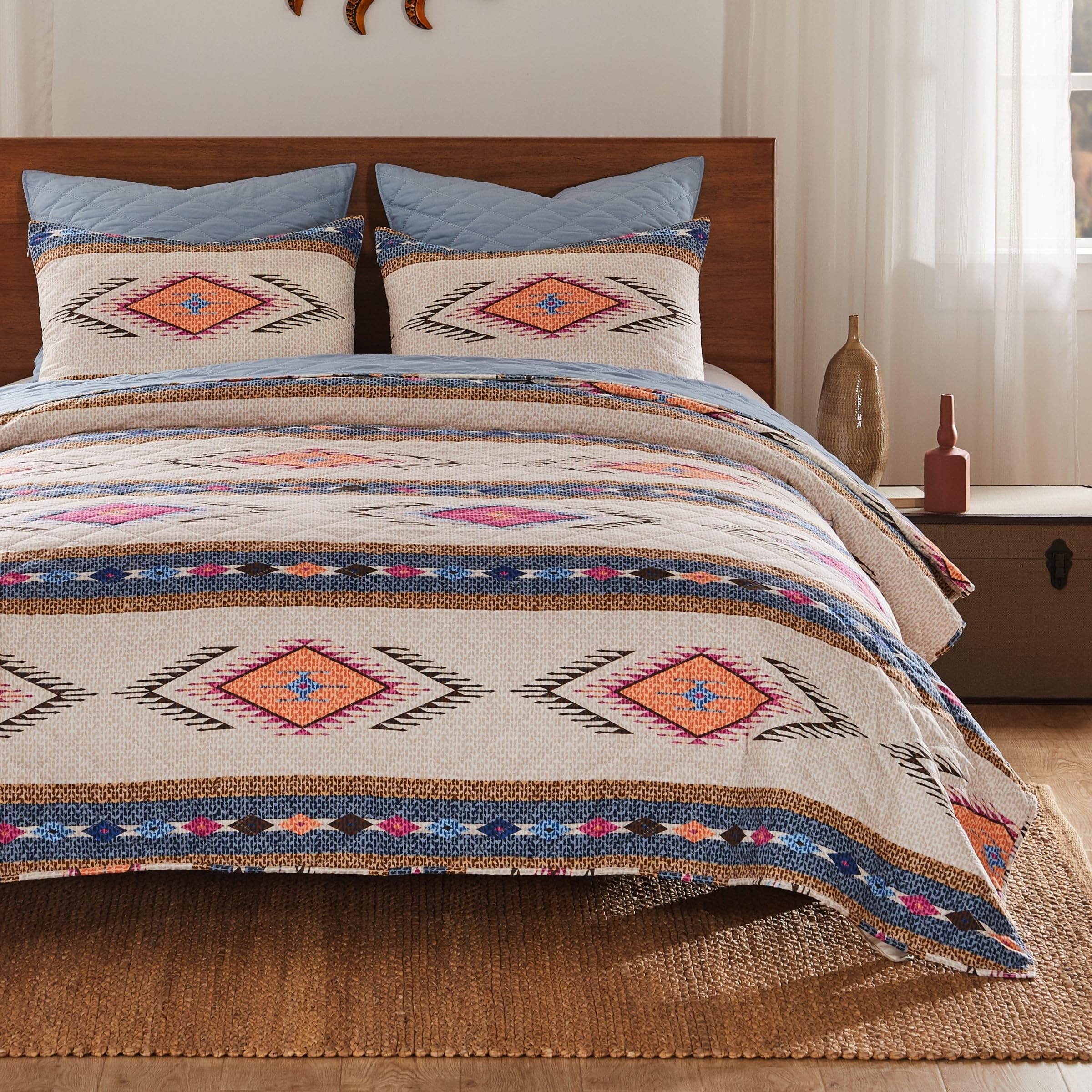 Greenland Home Fashions GL-2408AMSQ Cheyenne Quilt Set, 3-Piece Full/Queen, Spirit