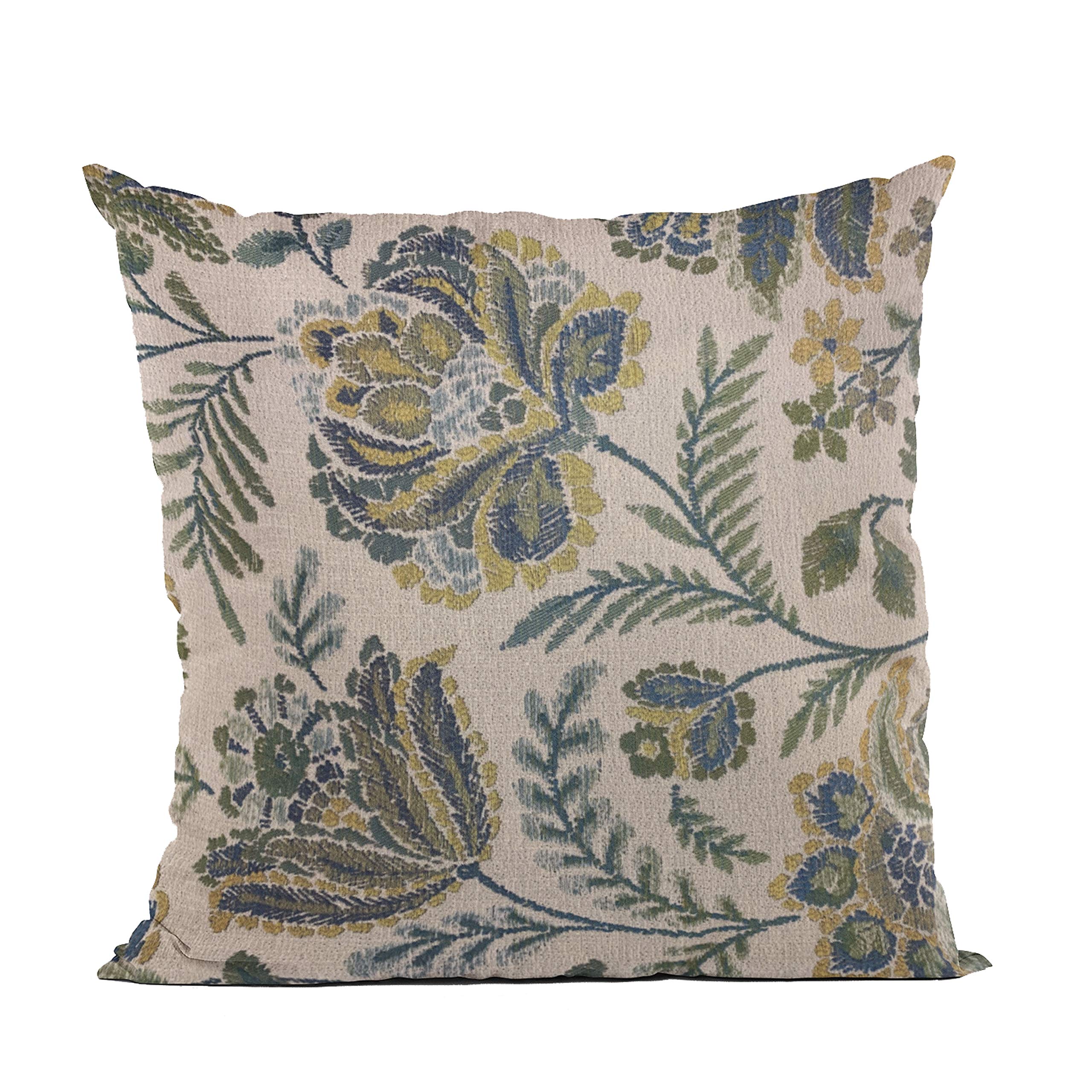 Plutus Brands Blue Plutus Amazonian Floral Luxury Throw Pillow 12 in x 20in, Double Sided 12 x 20”
