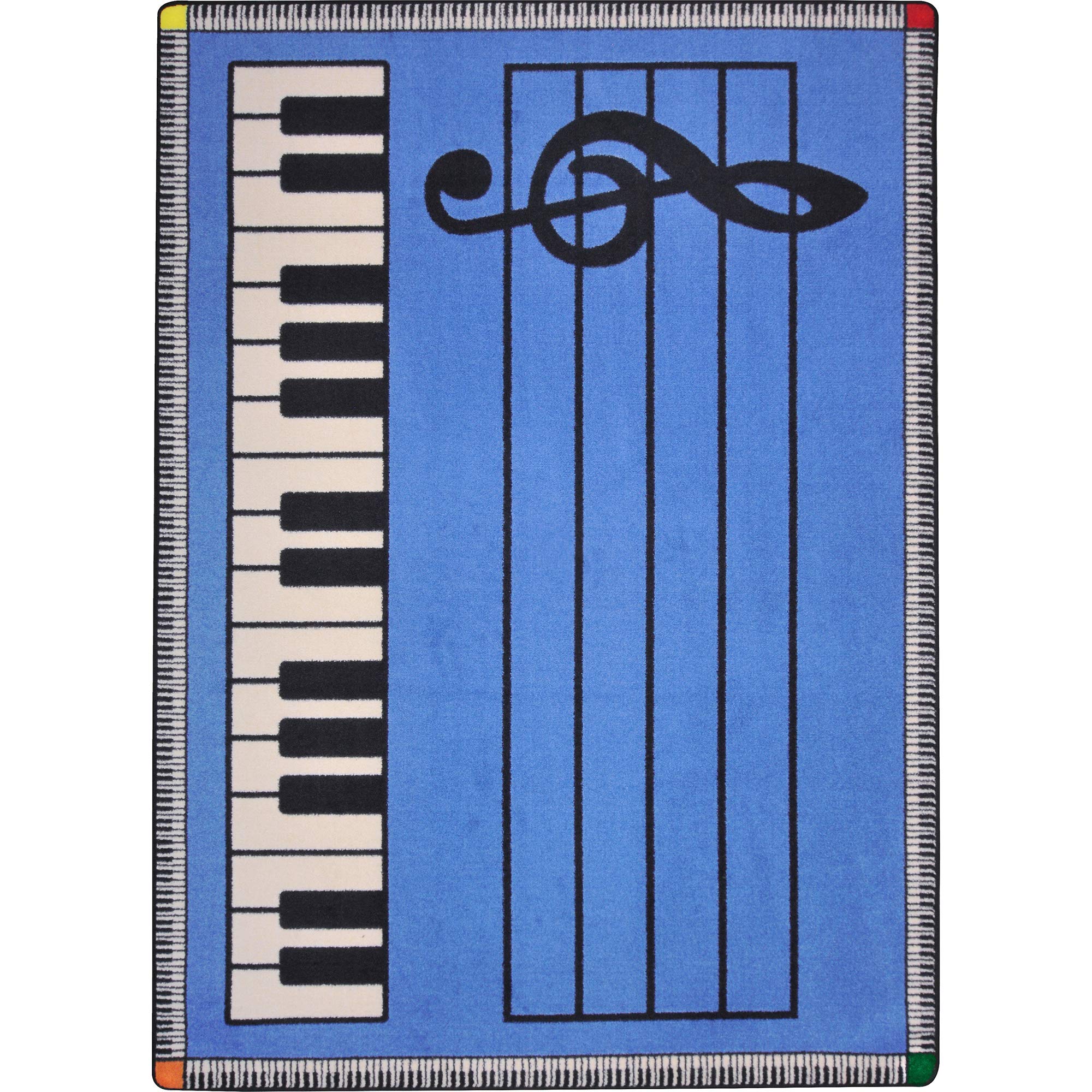Play Along 78 x 109??area rug in color Blue w/ keys