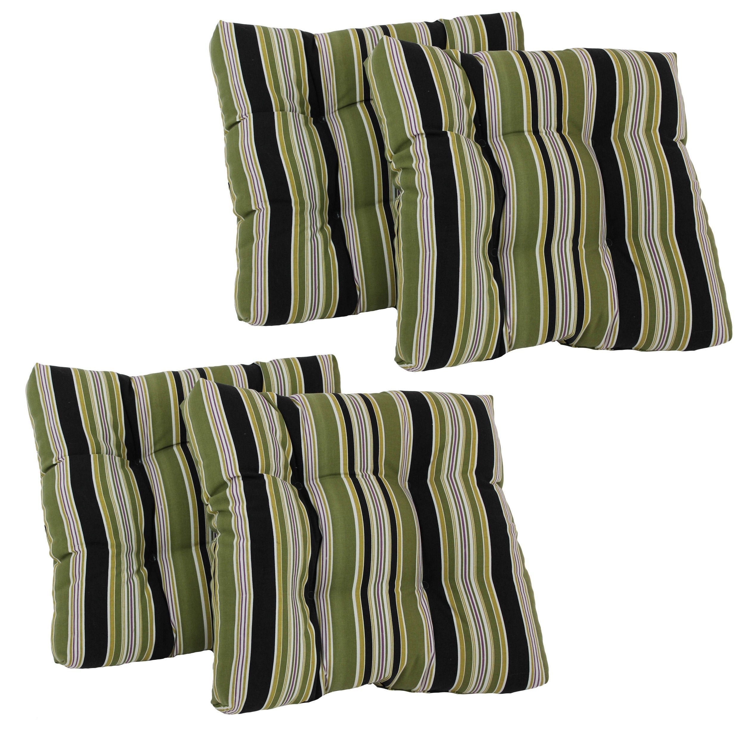 19-inch Squared Spun Polyester Tufted Dining Chair Cushion (Set of Two) - Eastbay Onyx