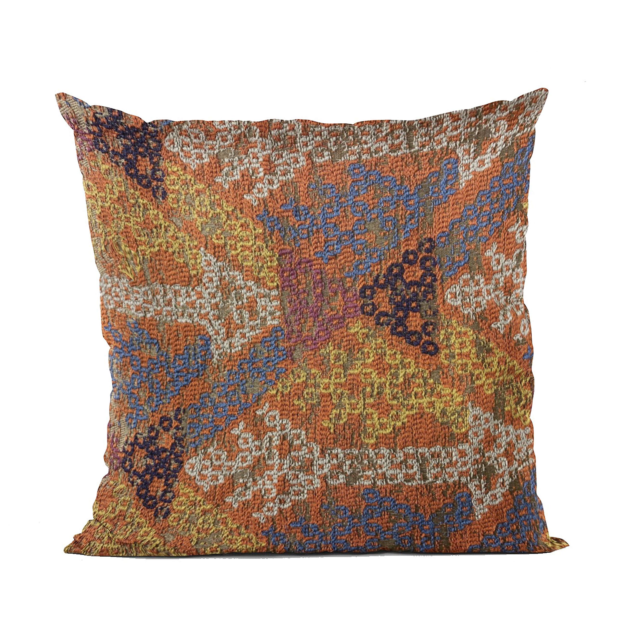 Plutus Brands Multi-Color Plutus Lines Fret Luxury Throw Pillow 20 in x 30in, Double Sided 20 x 30 Queen
