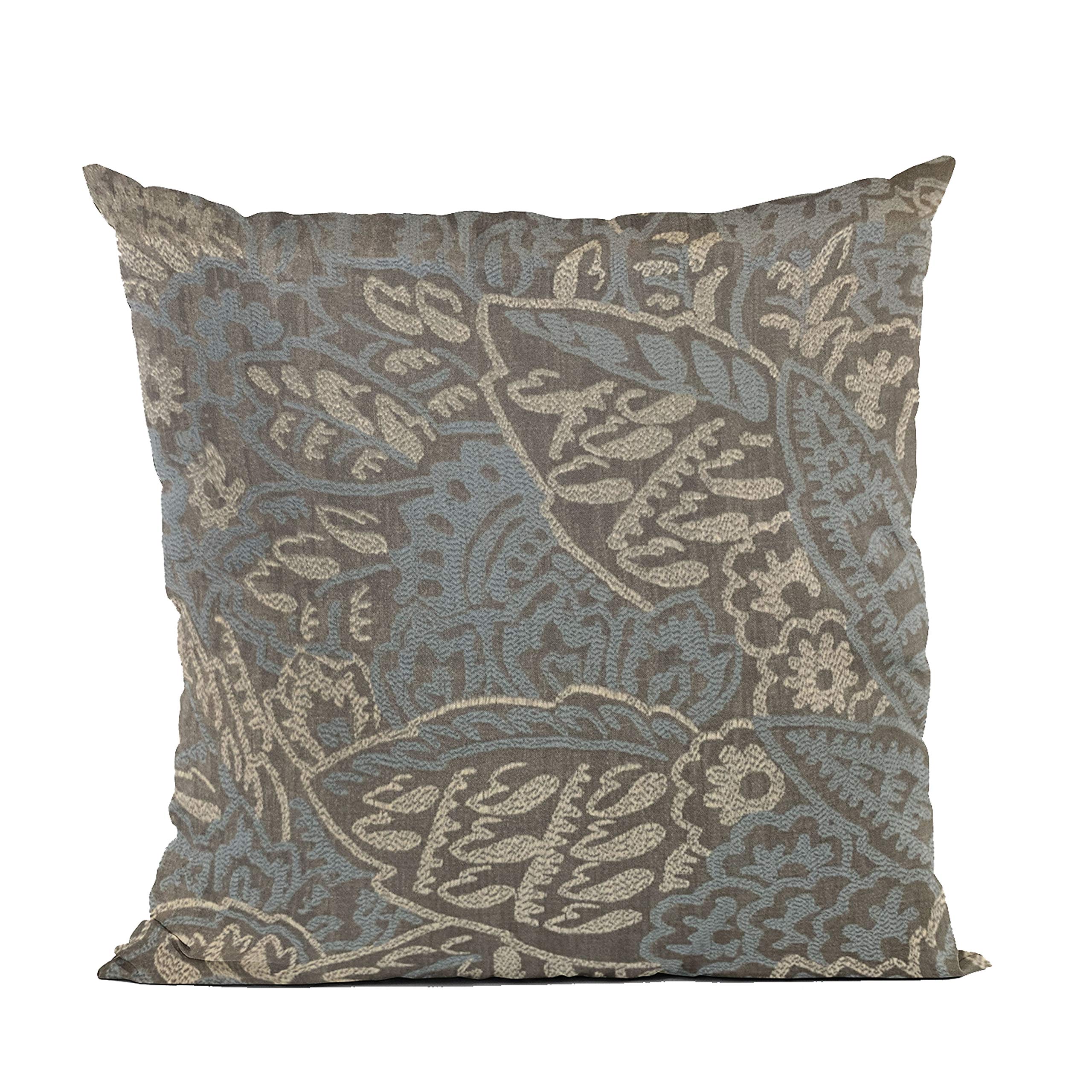 Plutus Brands Blue Plutus Festive Jacquard Luxury Throw Pillow 22 in x 22in, Double Sided 22 x 22”