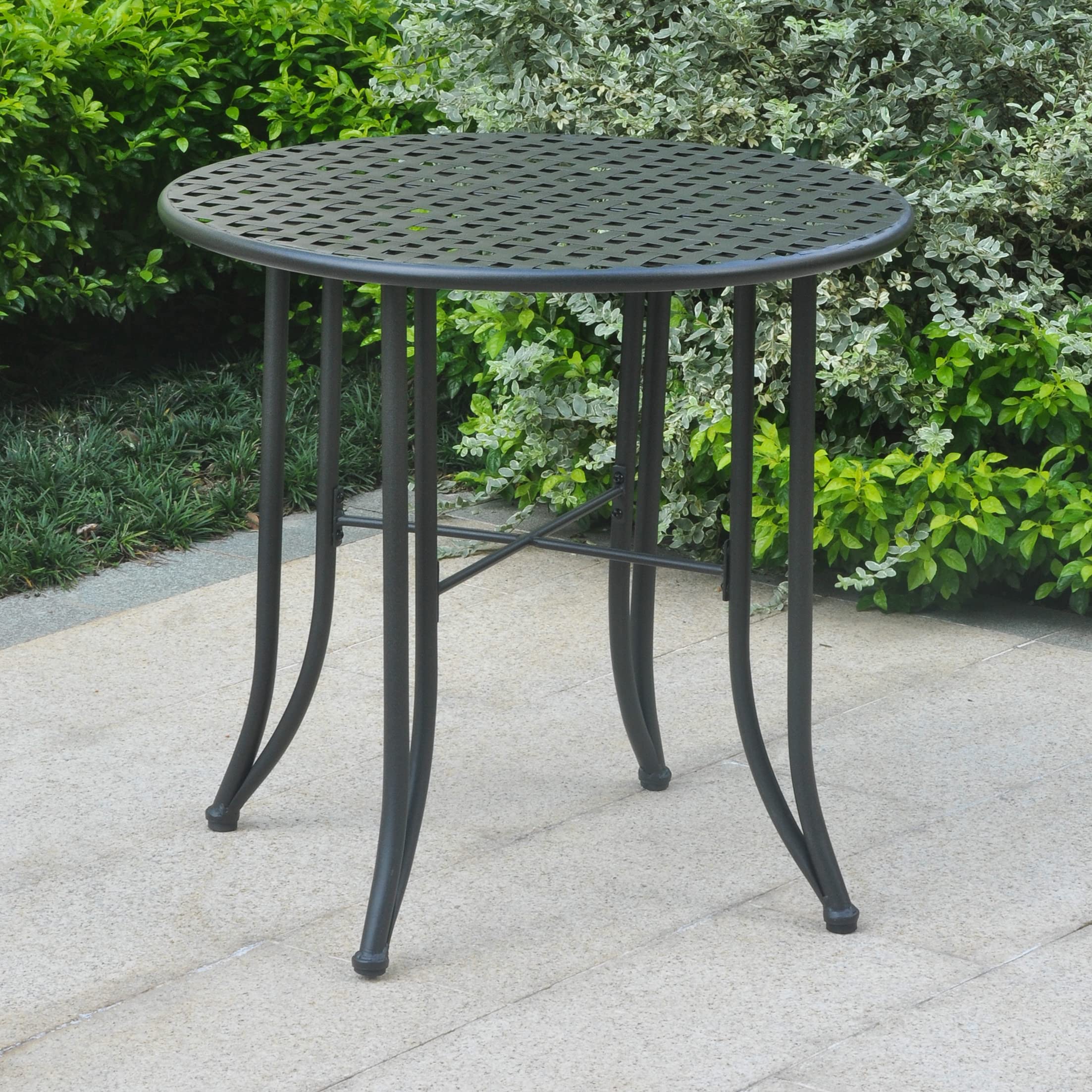 Mandalay Iron Patio Bistro Table -Antique Black