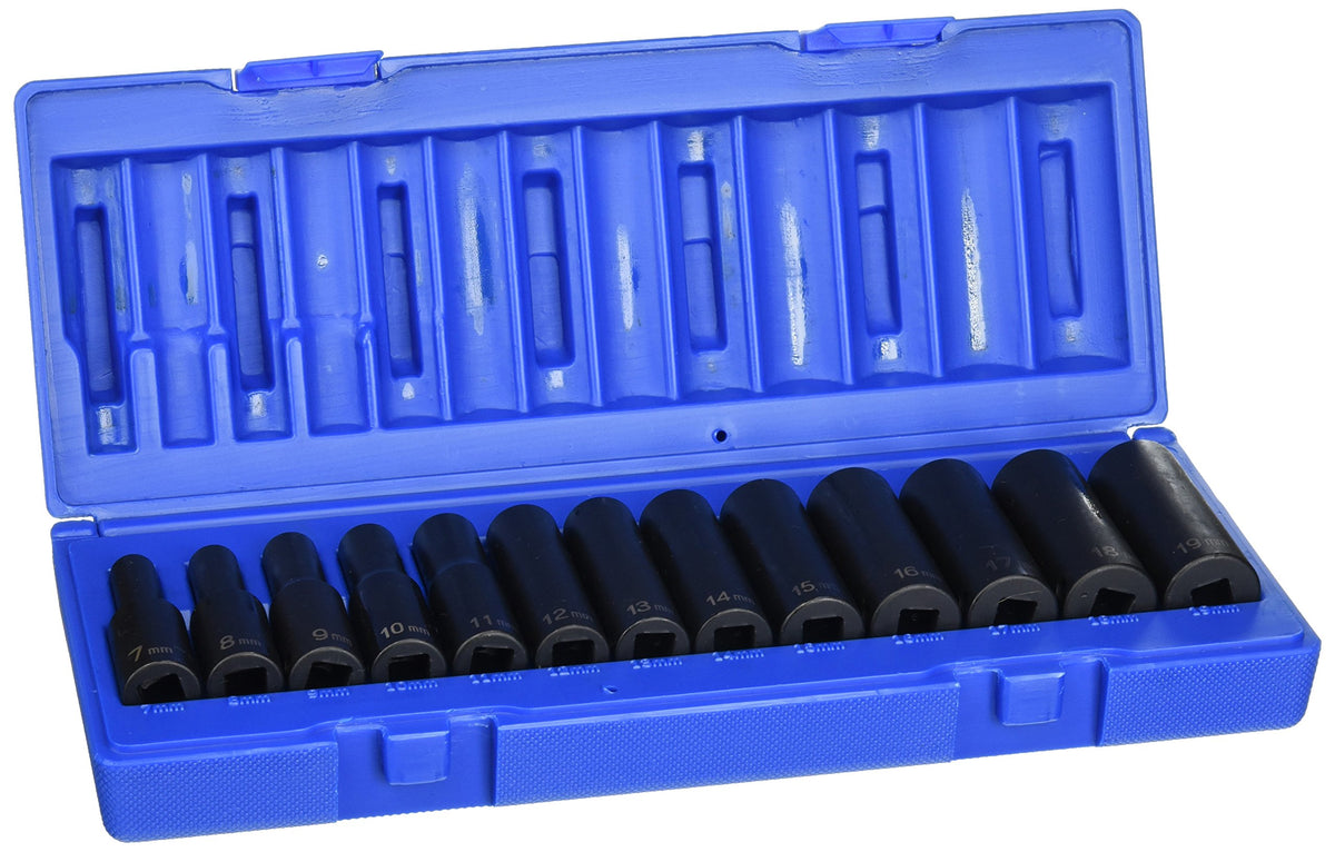 Grey Pneumatic (1203Md) 3/8 Drive 13-Piece 12-Point Deep Metric Socket Set