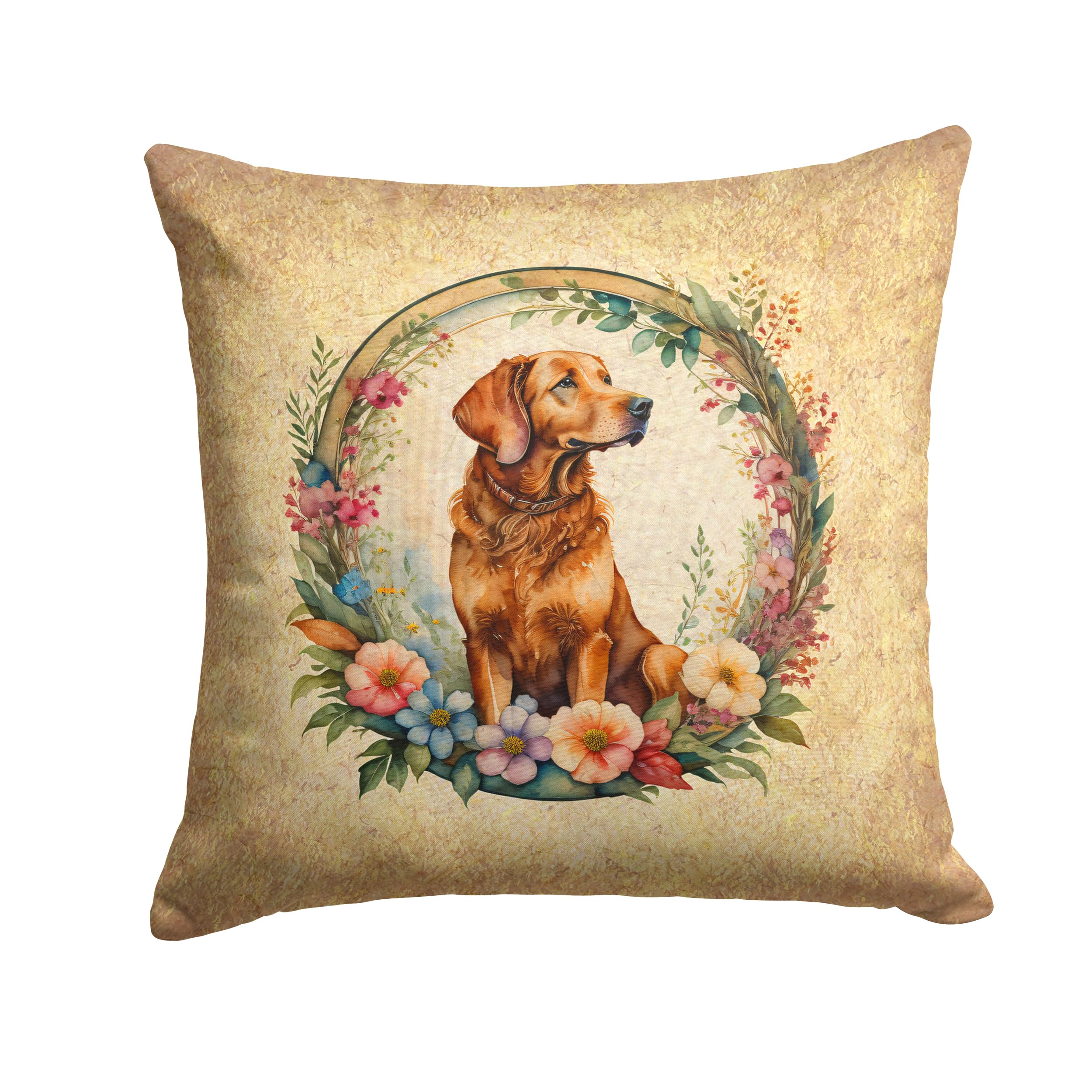 Chesapeake Bay Retriever And Flowers Throw Pillow