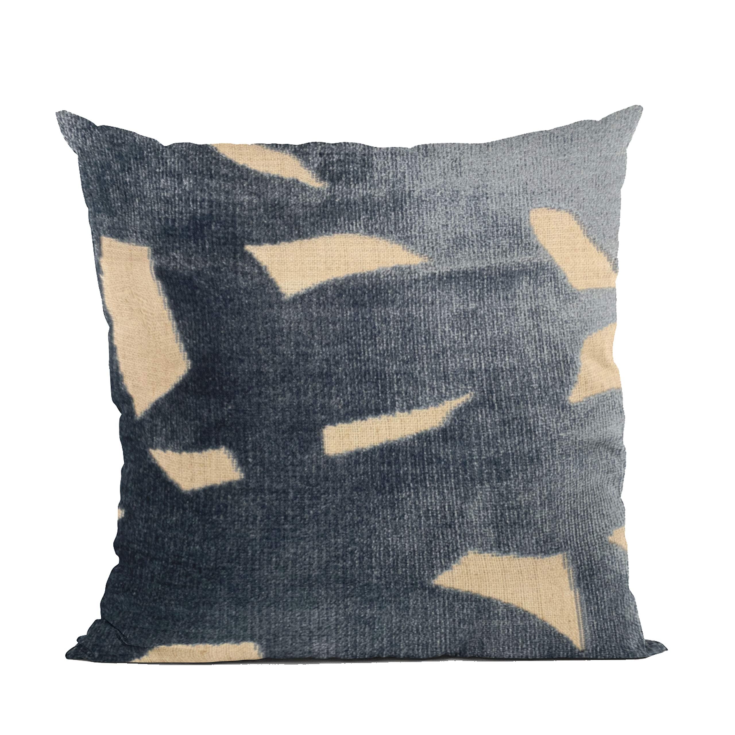 Plutus Brands Blue Plutus Palm Floral Luxury Throw Pillow 20 in x 20in, Double Sided 20 x 20”