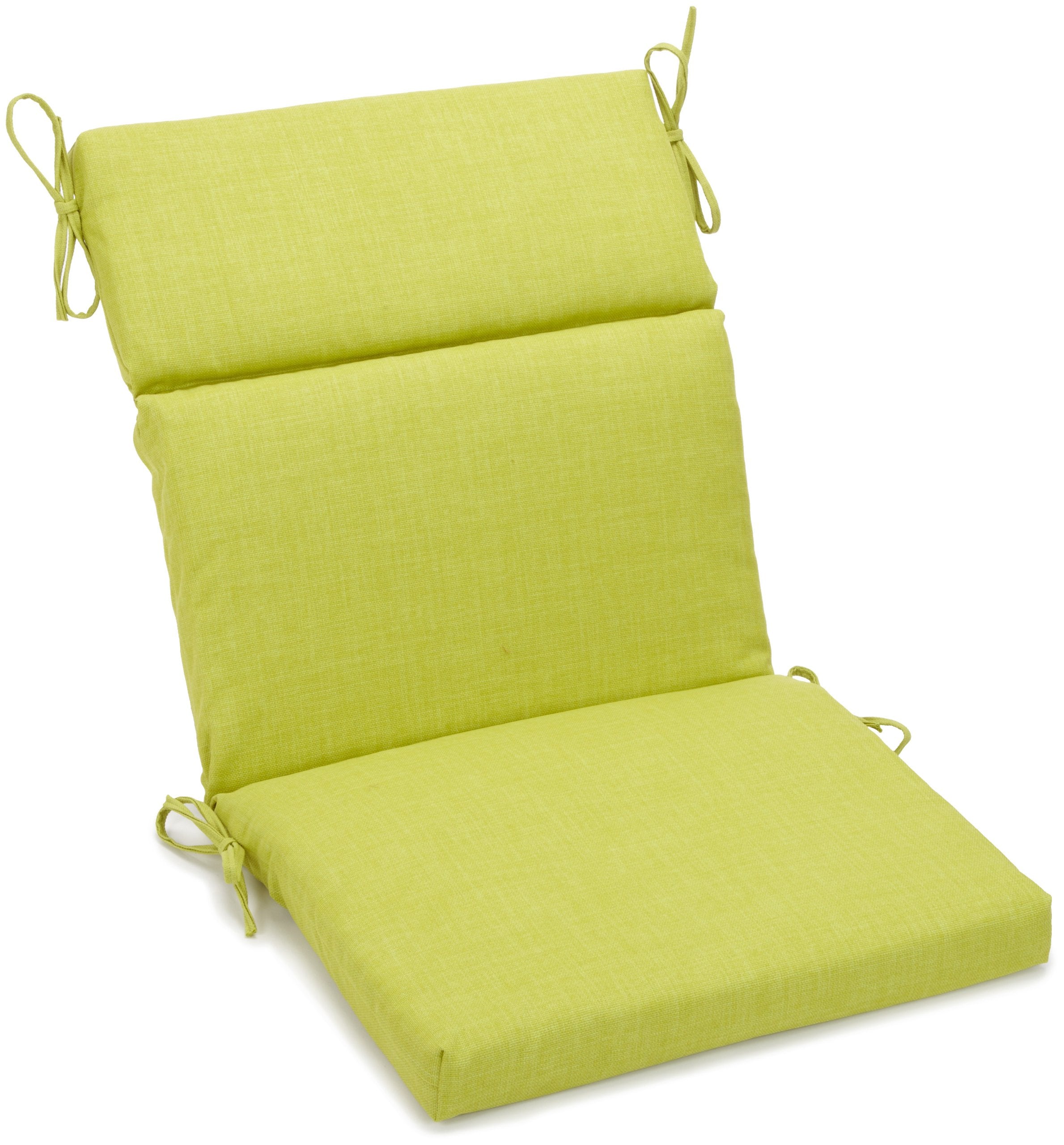 22-inch by 45-inch Spun Polyester Outdoor Squared Seat/Back Chair Cushion - Lime