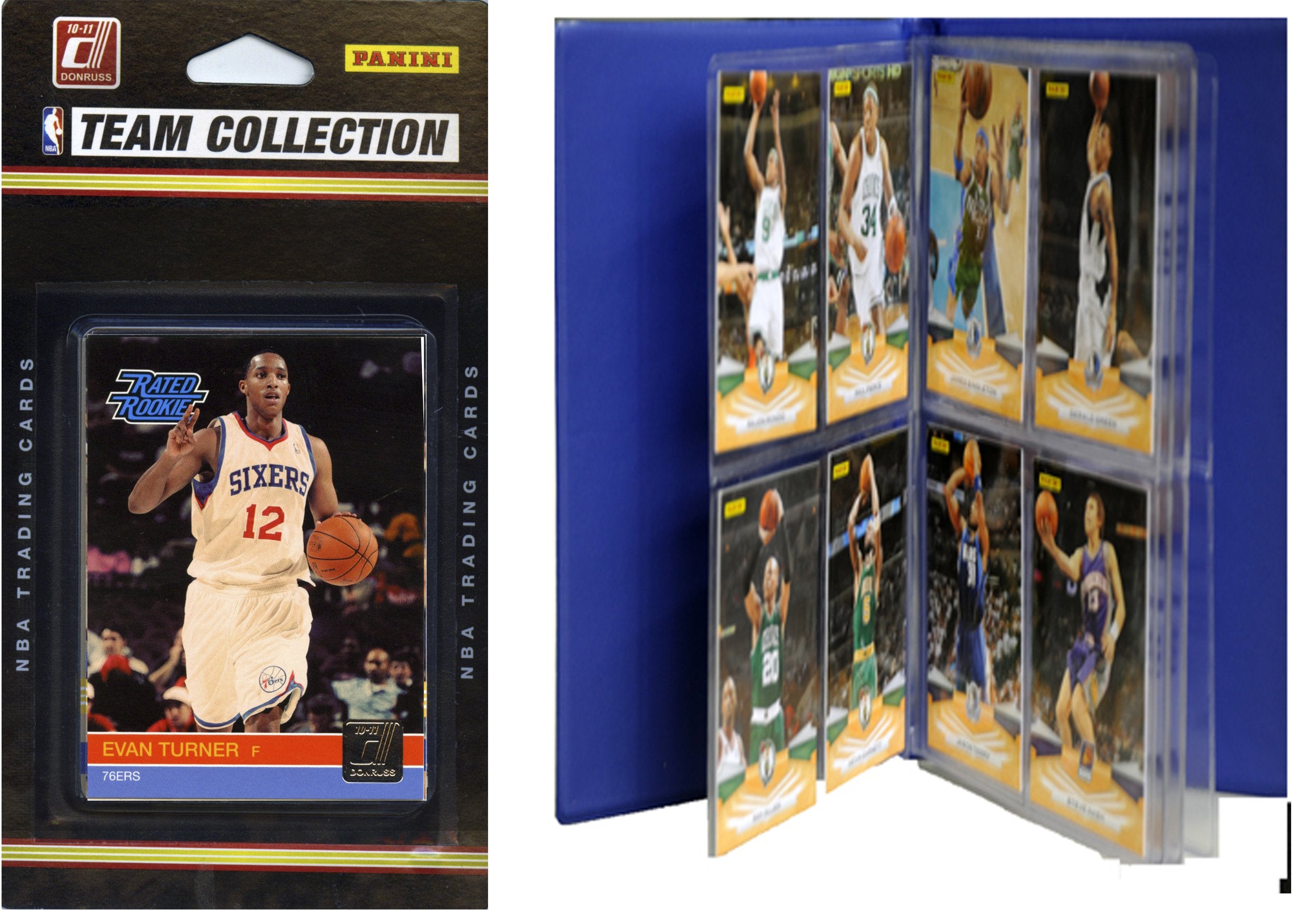 NBA Philadelphia 76ers Licensed 2010-11 Donruss Team Set Plus Storage Album