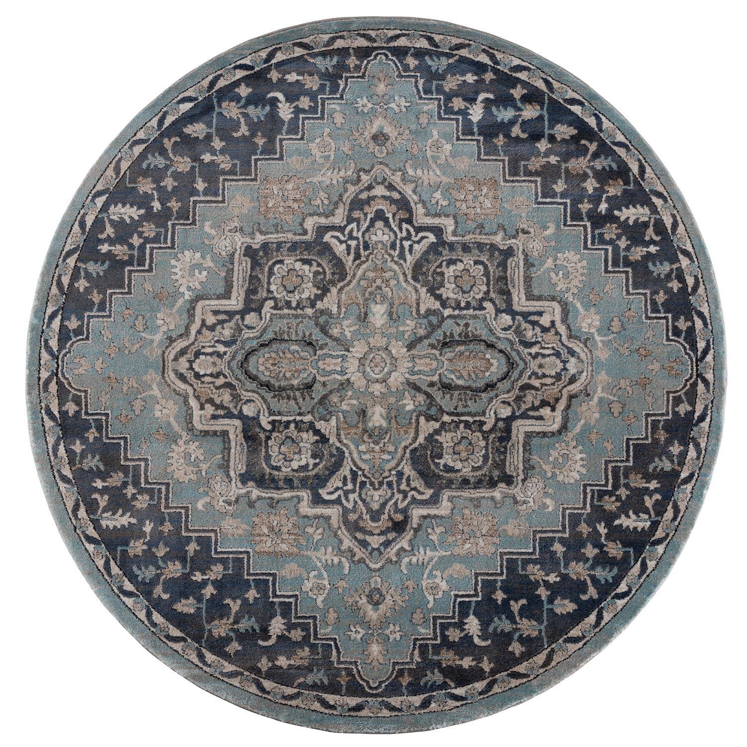 United Weavers Portsmouth Ancient Land  Blue Round Rug 711 x 711”
