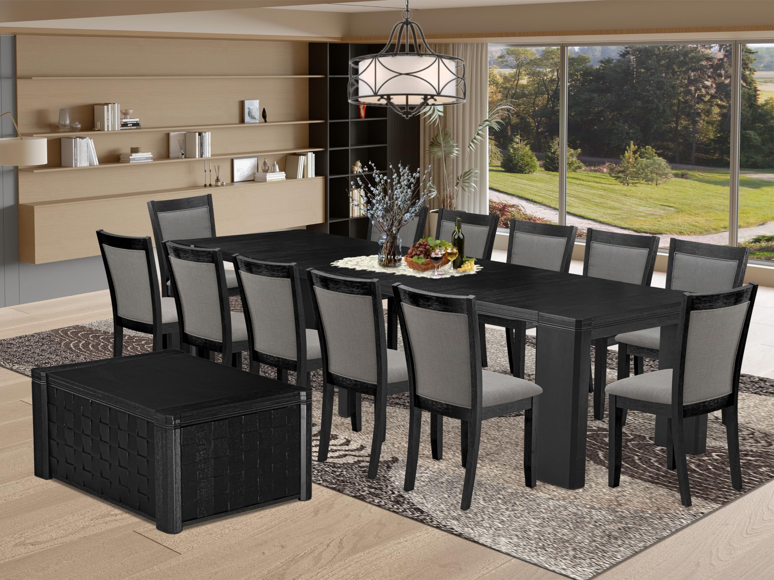 14-piece Dining Room Table Set a Rectangular Kitchen Table with a coffee table