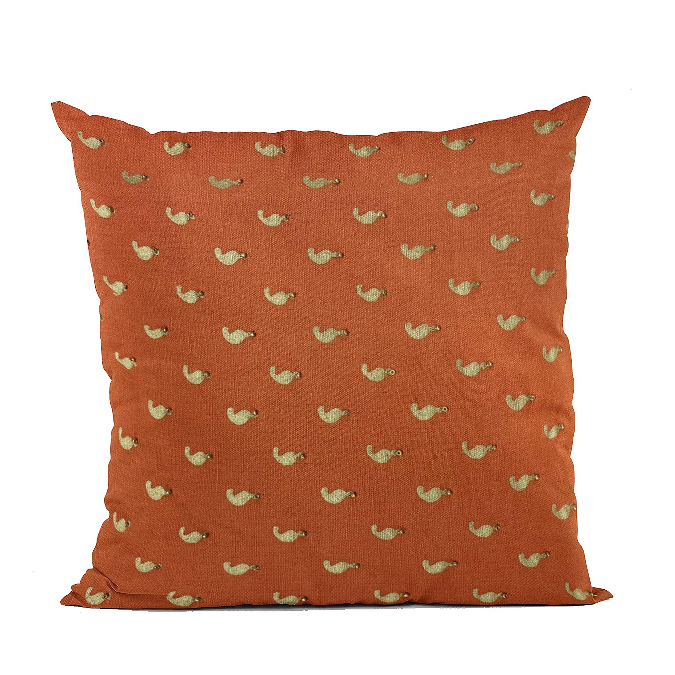 Plutus Brands Red Plutus Beaded Motif Luxury Throw Pillow 18 in x 18in, Double Sided 18 x 18”