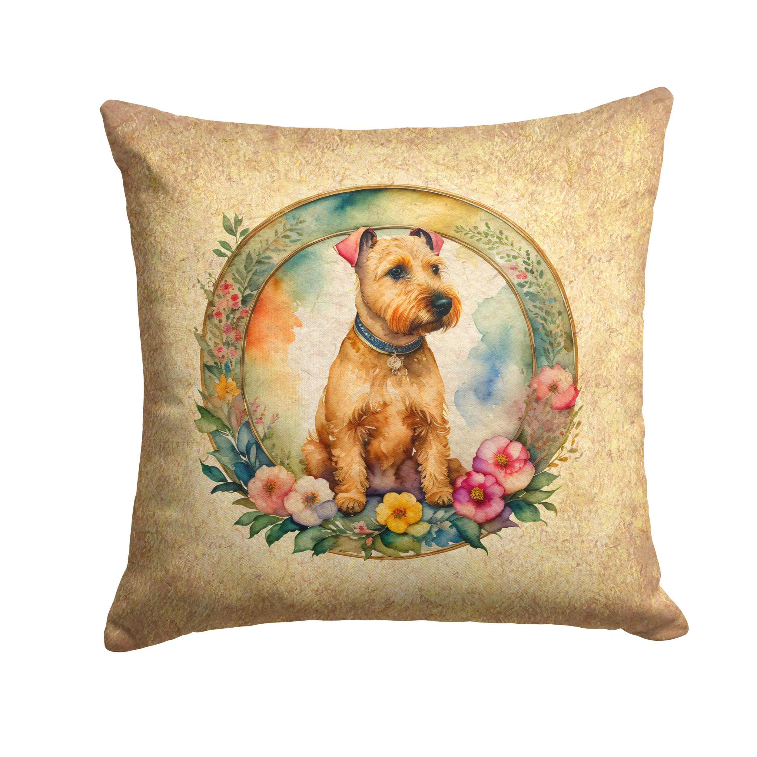 Lakeland Terrier And Flowers Throw Pillow