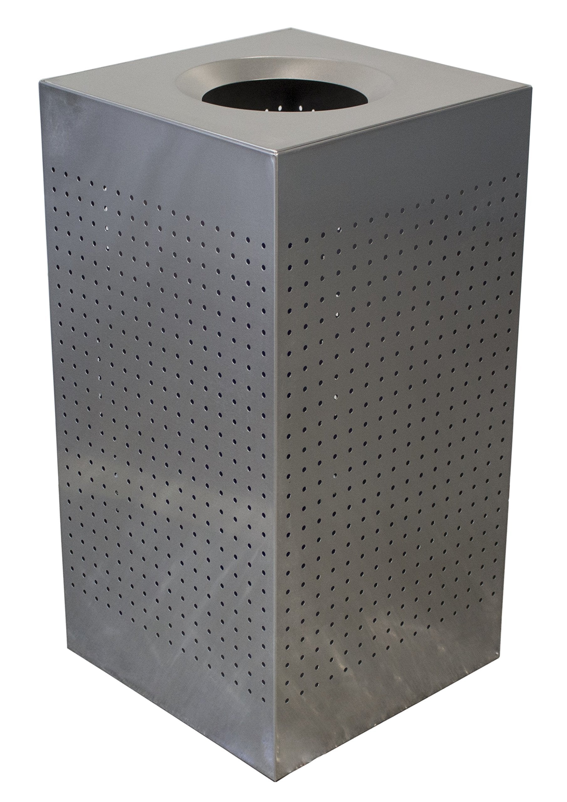 Square receptacle with hinged lid - Stainless Steel