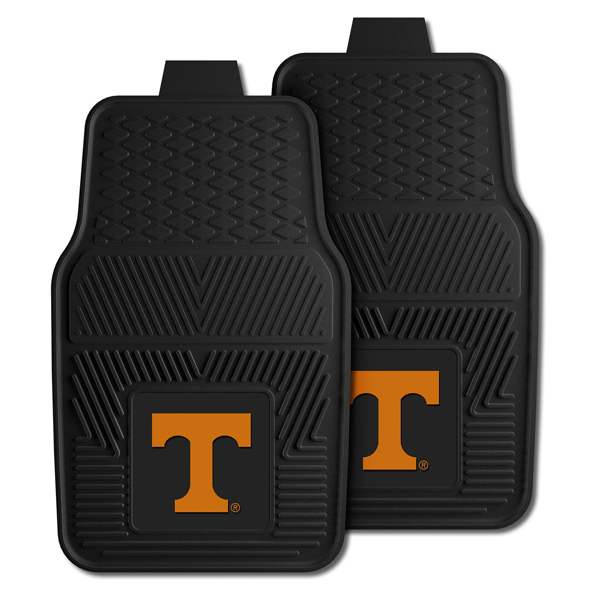 Fanmats 8750 Tennessee Volunteers 2-Piece Heavy Duty Vinyl Car Mat Set, Front Row Floor Mats, All Weather Protection, Universal