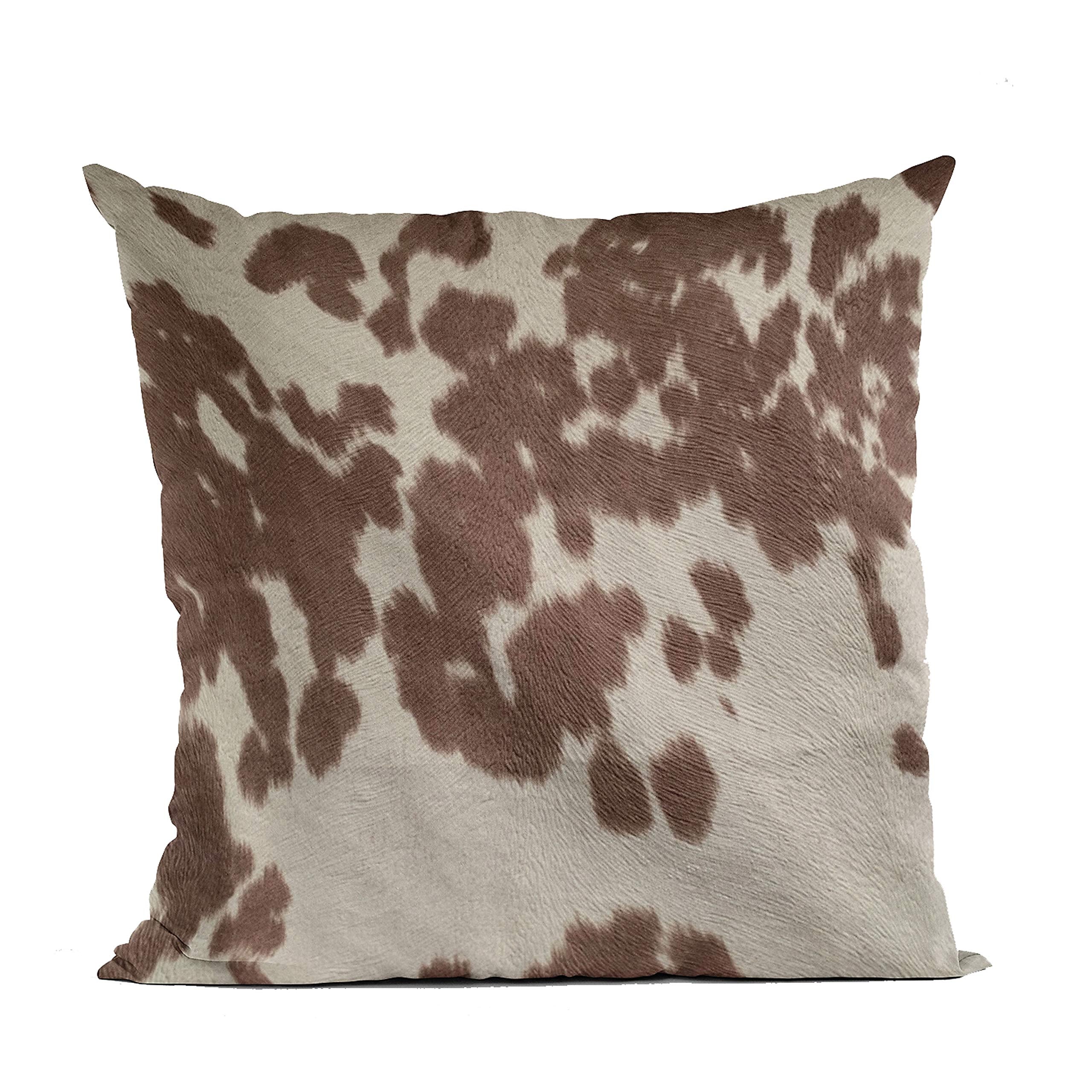 Plutus Brands Brown Plutus Cowhide Animal Luxury Throw Pillow 20 in x 26in, Double Sided 20 x 26 Standard