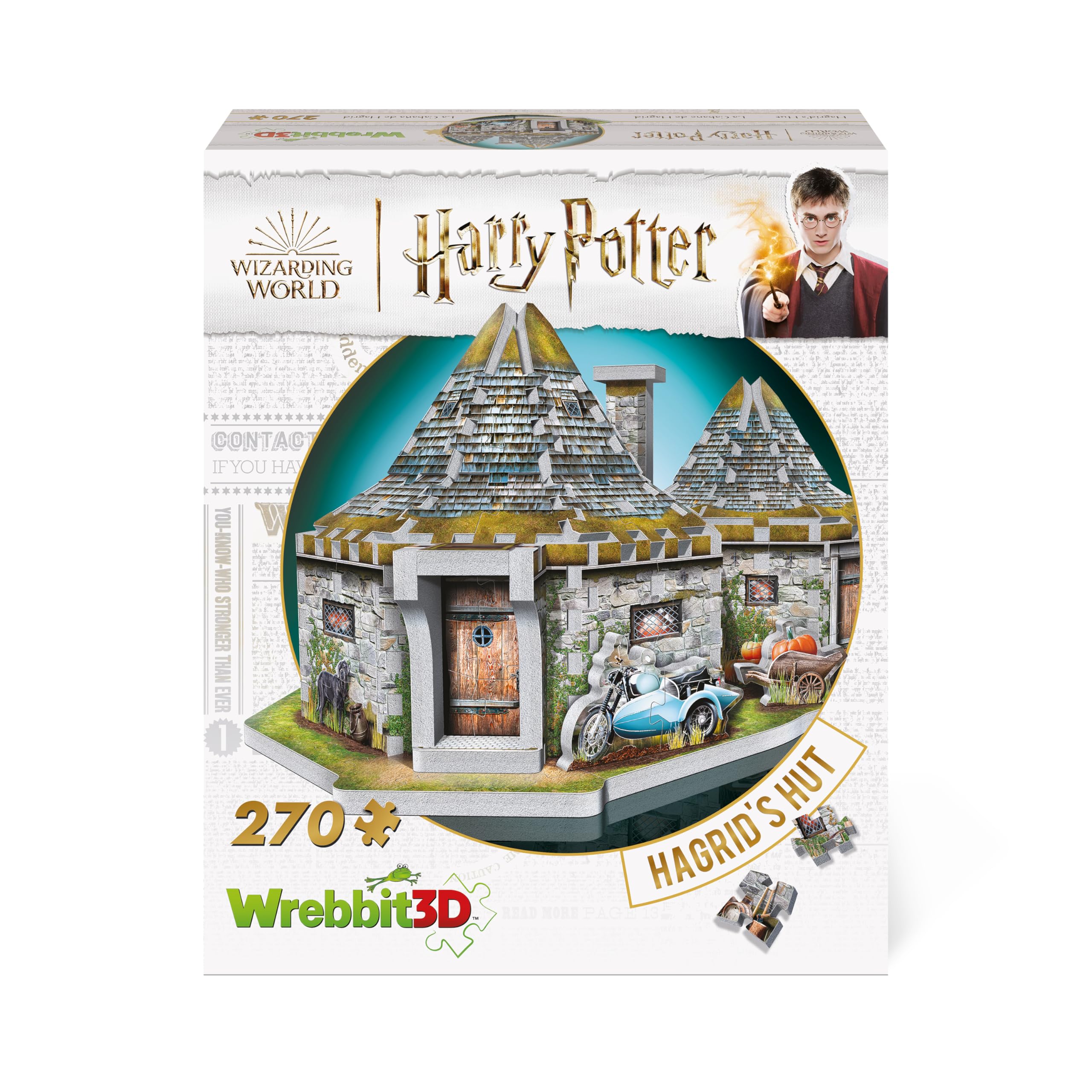 Wrebbit3D Harry Potter Hagrids Hut 3D Jigsaw Puzzle Multicolored 270 pc, (Pack of 1)