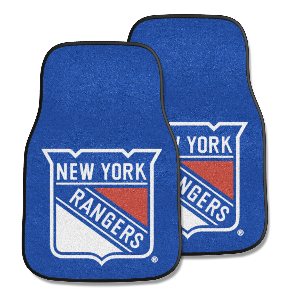 Fanmats 10473 Nhl New York Rangers Front Row Nylon Carpet Car Mat - 2 Piece