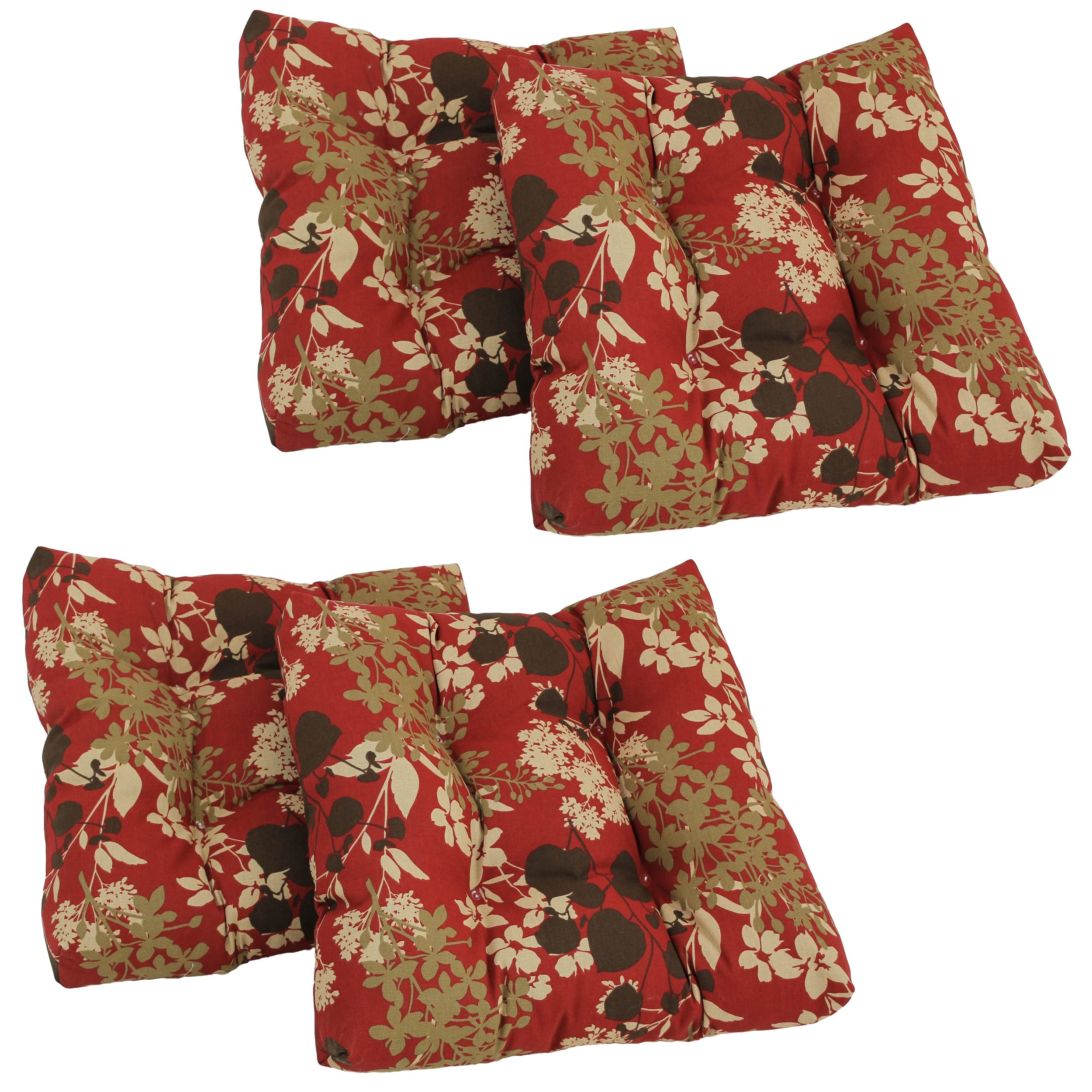 19-inch Squared Spun Polyester Tufted Dining Chair Cushion - Montfleuri Sangria