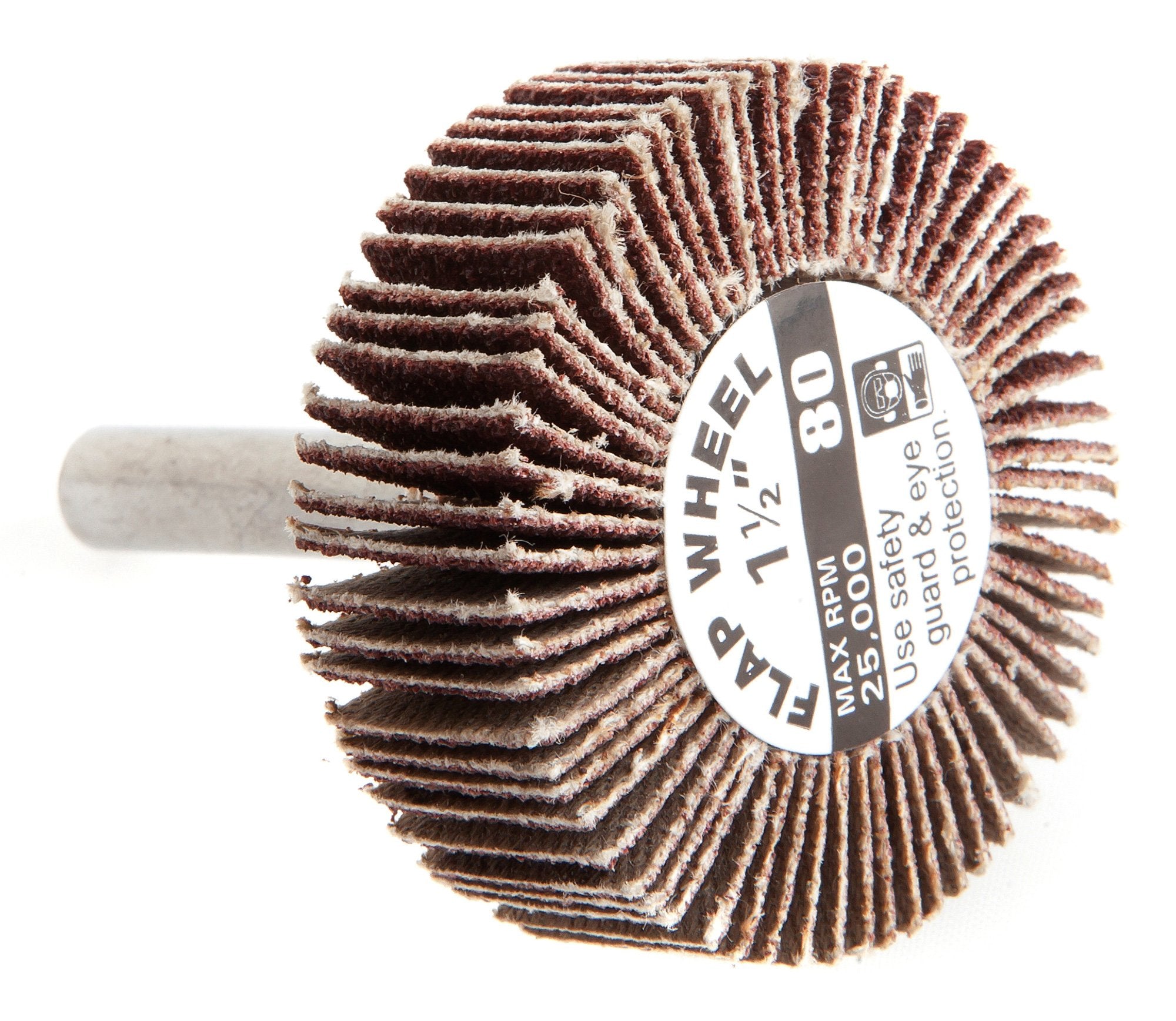 Forney 60187 Mounted Flap Wheel With 14-Inch Shank, 1-12-Inch-By-12-Inch, 60-Grit