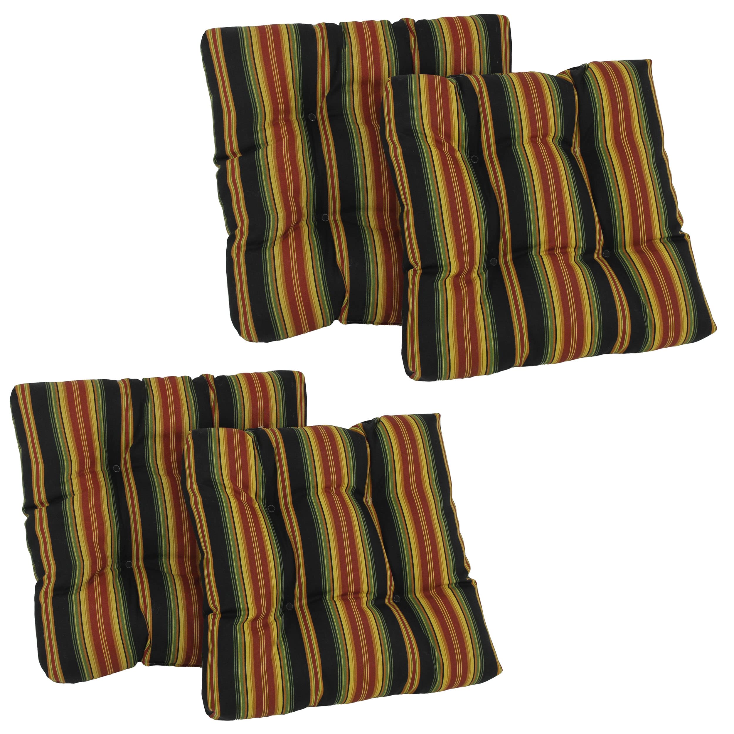 19-inch Squared Spun Polyester Tufted Dining Chair Cushion (Set of Two) - Lyndhurst Raven