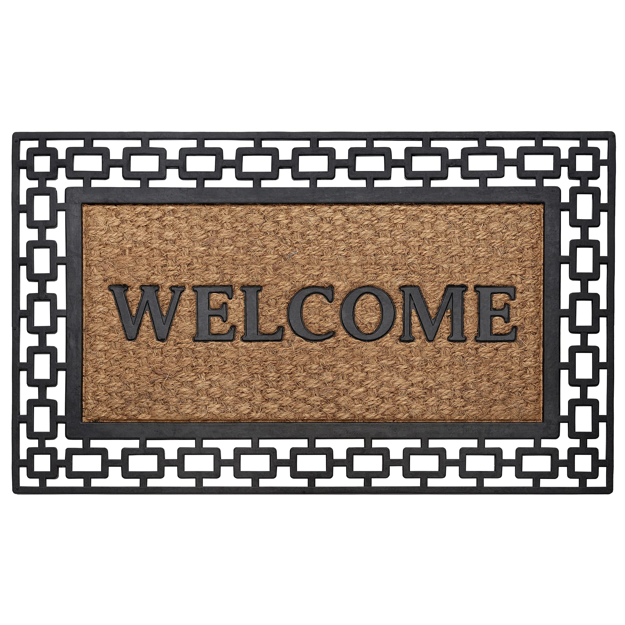 Wrought Iron Rubber Mat 18x30 - Art Deco