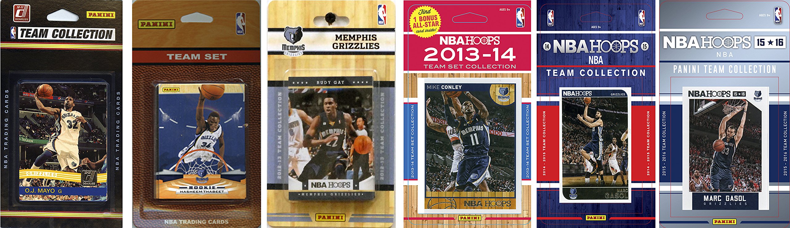 NBA Memphis Grizzlies 6 Different Licensed Trading Card Team Sets