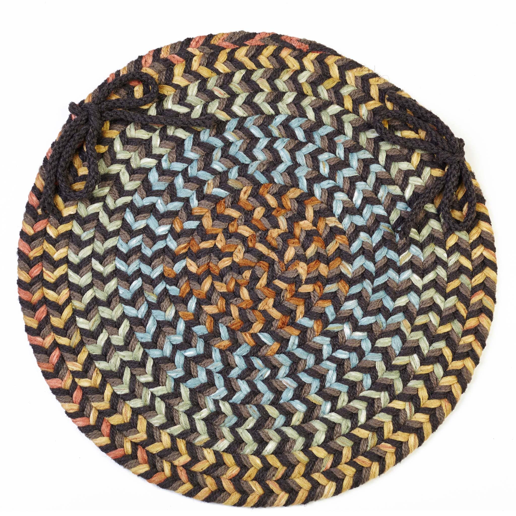 Rhody Rug CY37A015X015-4 Braided Area Rugs, Brown Velvet, 15 x 15""