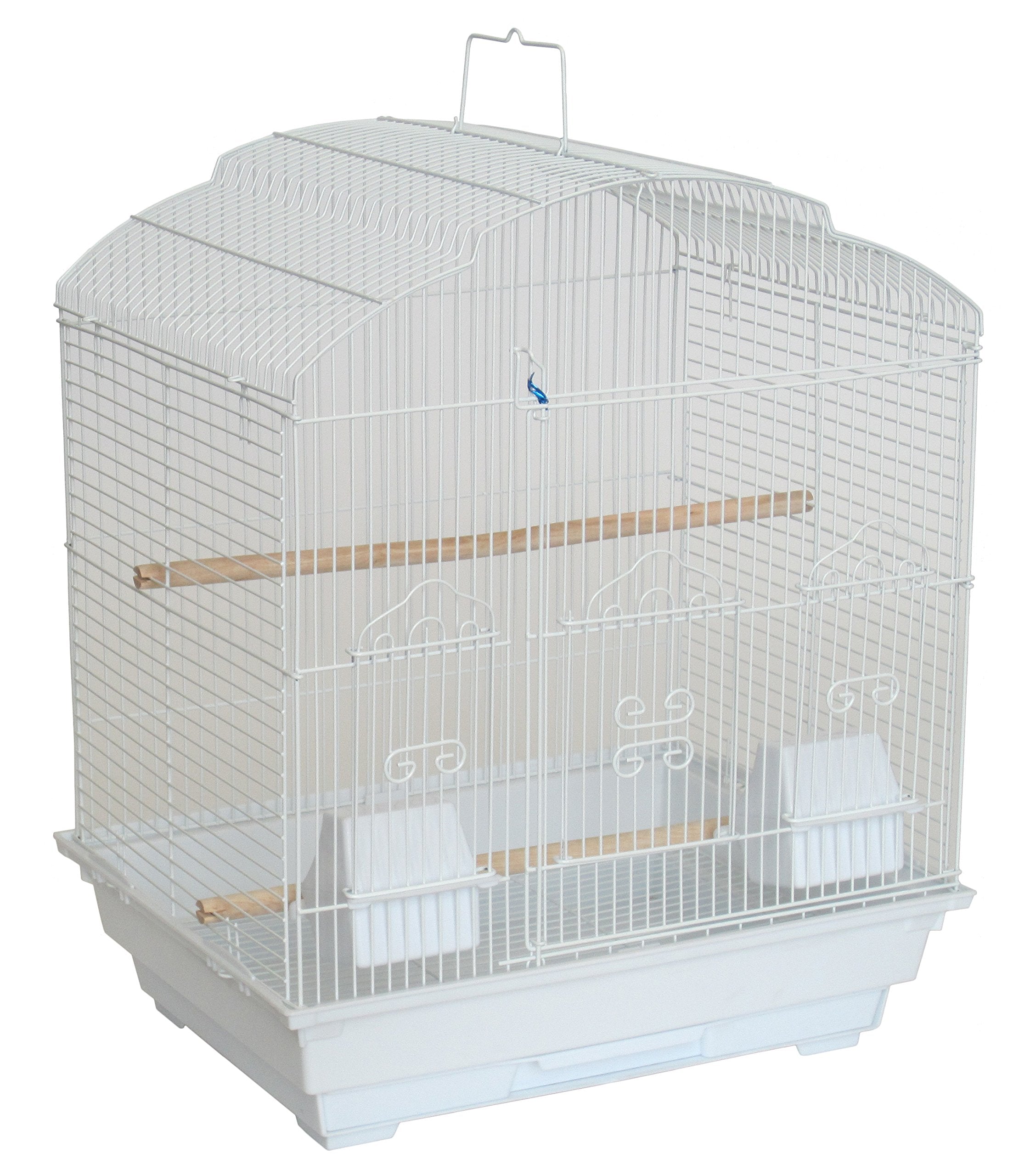 5804 3/8 Bar Spacing ShellTop Small Bird Cage - 18″x14″ In White″