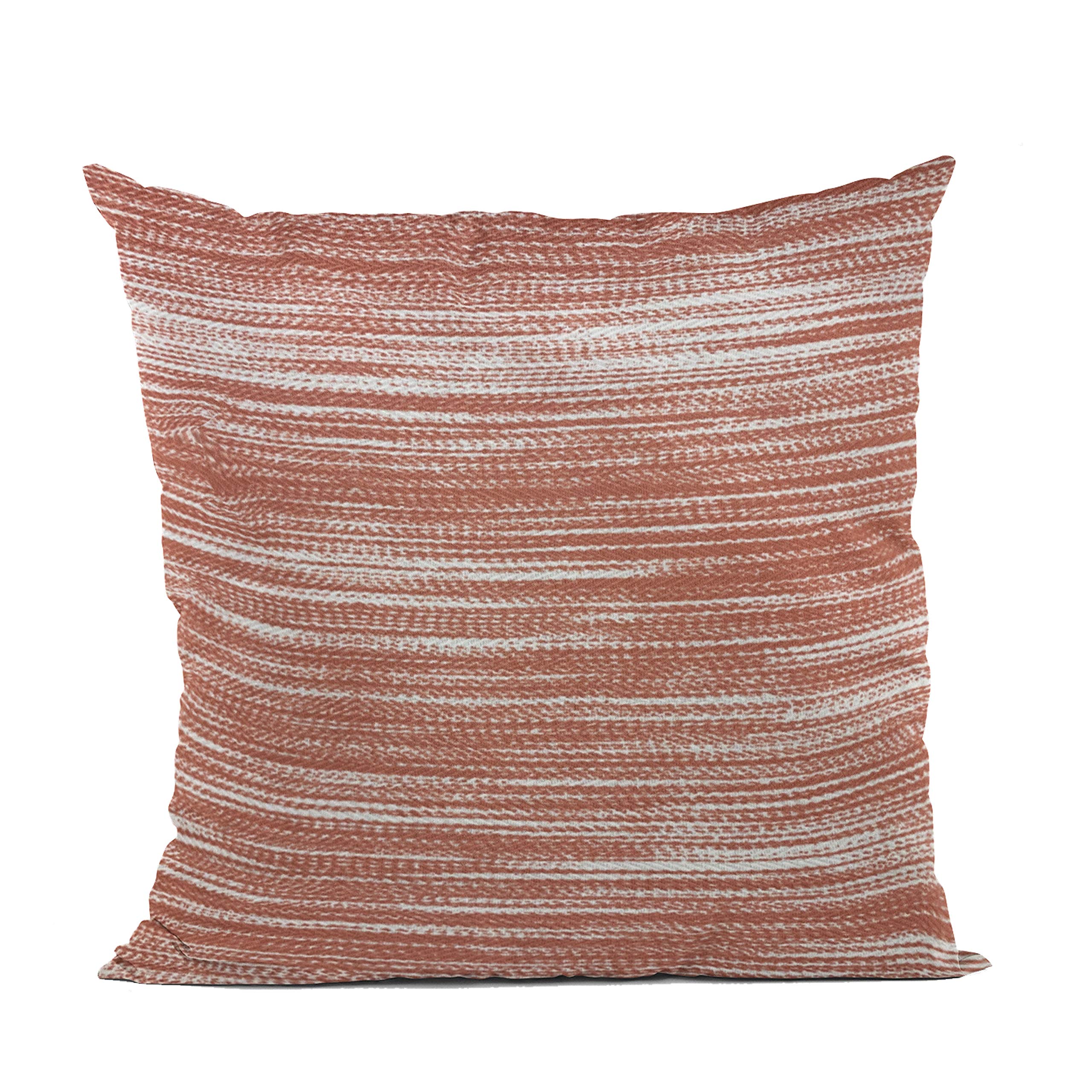 Plutus Brands Red, Beige Plutus Shower Stripe Luxury Throw Pillow 22 in x 22in, Double Sided 22 x 22”