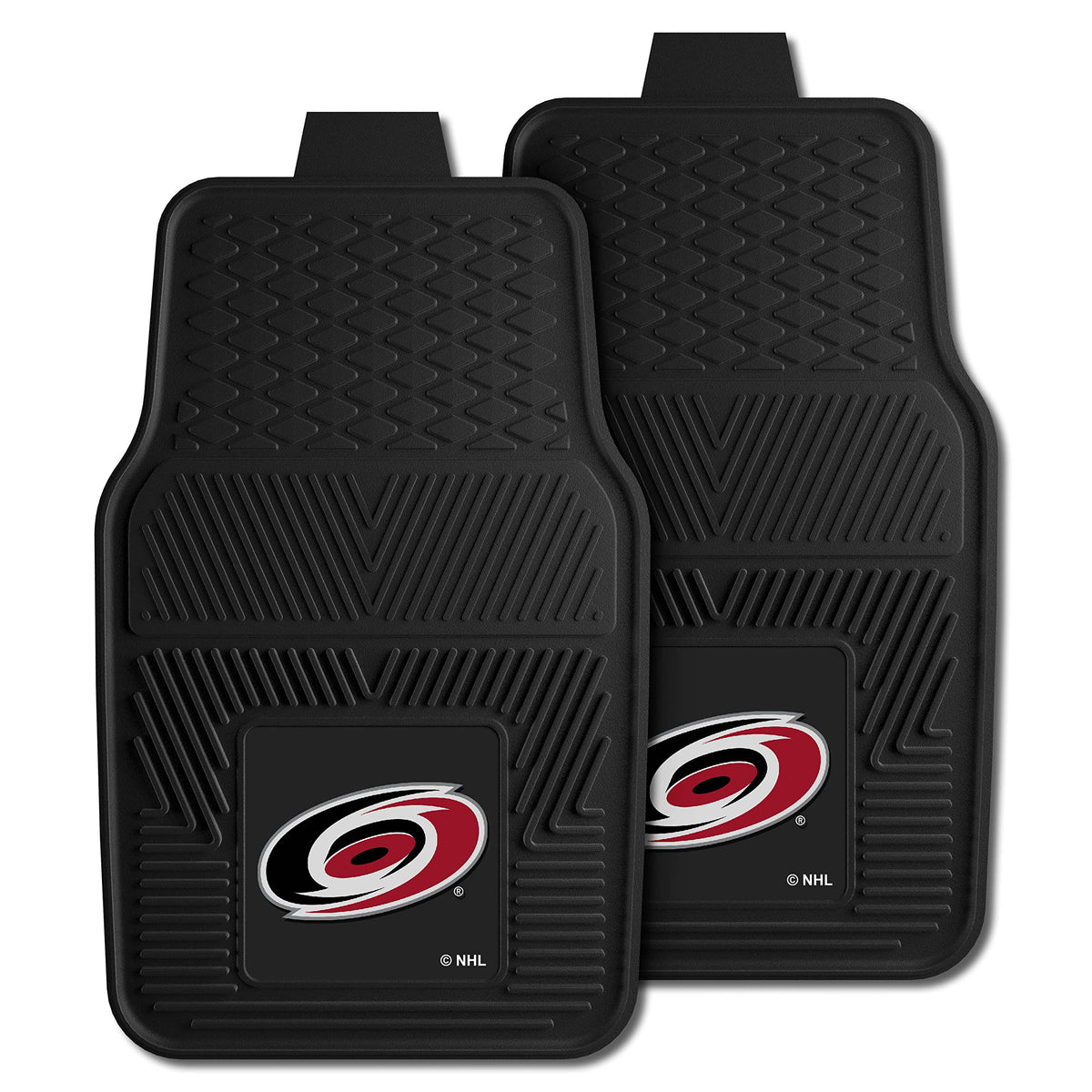 Fanmats 10530 Carolina Hurricanes 2-Piece Heavy Duty Vinyl Car Mat Set, Front Row Floor Mats, All Weather Protection, Universal