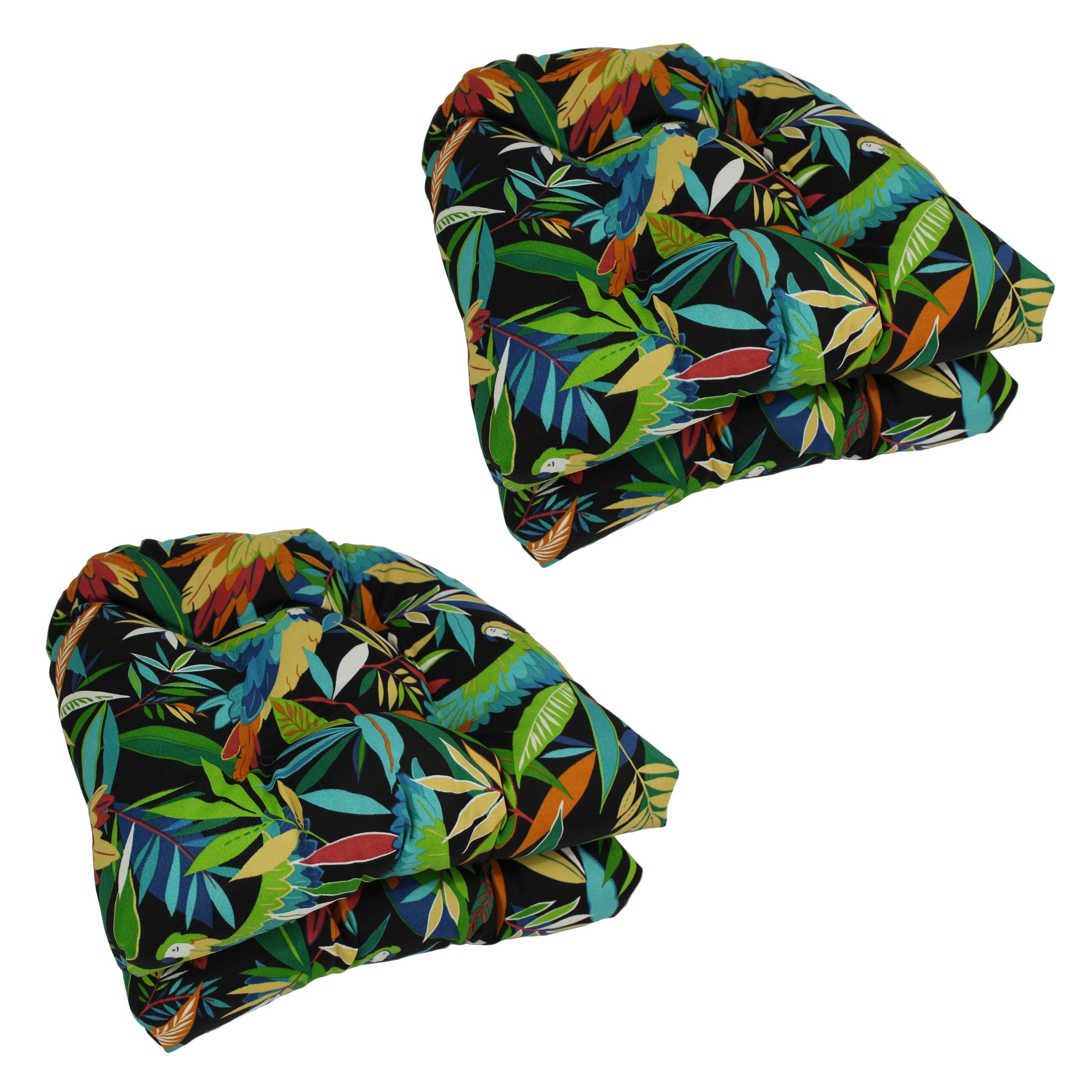 19-inch U-Shaped Spun Polyester Outdoor Tufted Dining Chair Cushions (Set of 4) - Tucuman Ebony