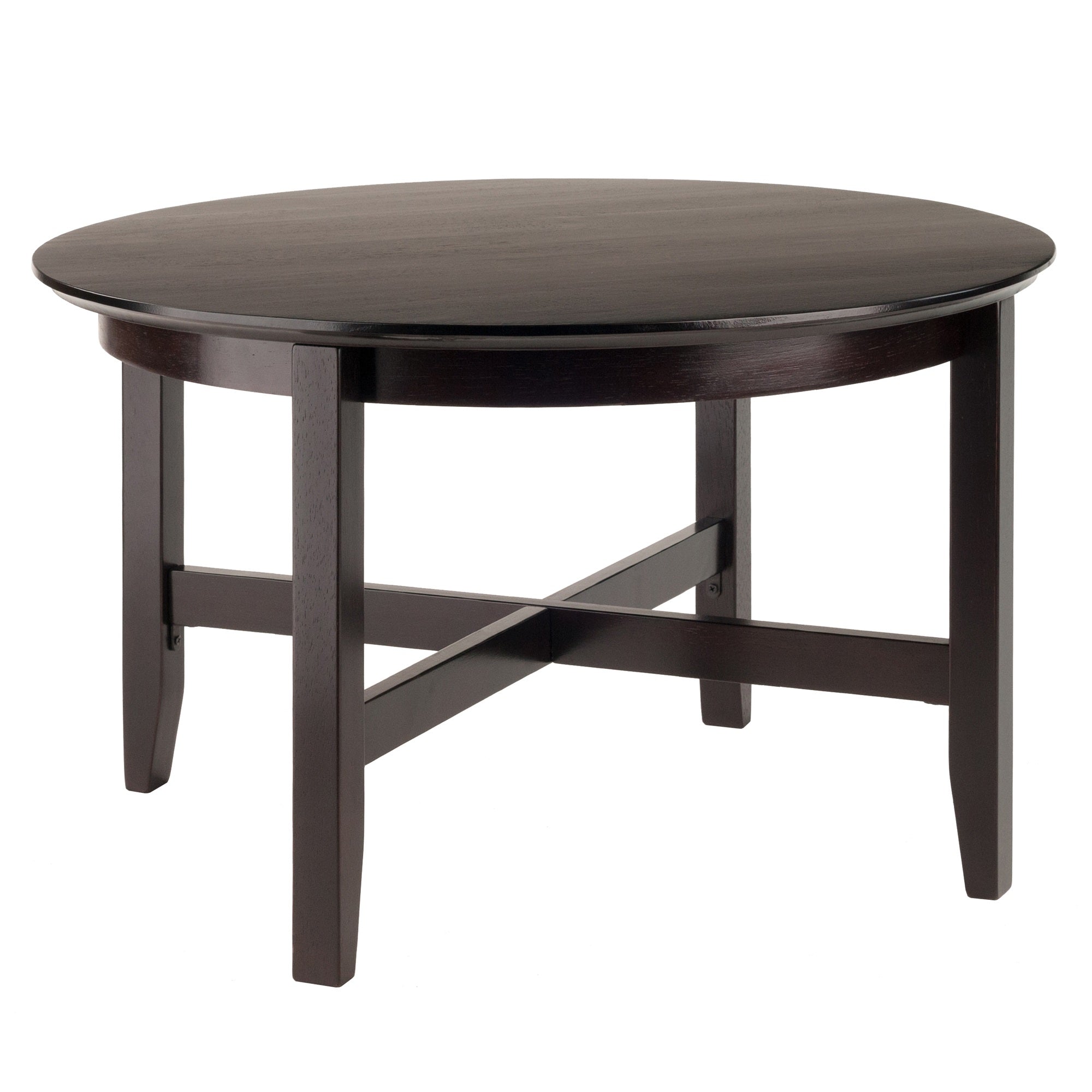 Yardlio Warm Espresso Coffee Table: Solid Wood, Shaker Leg Design, Timeless Elegance