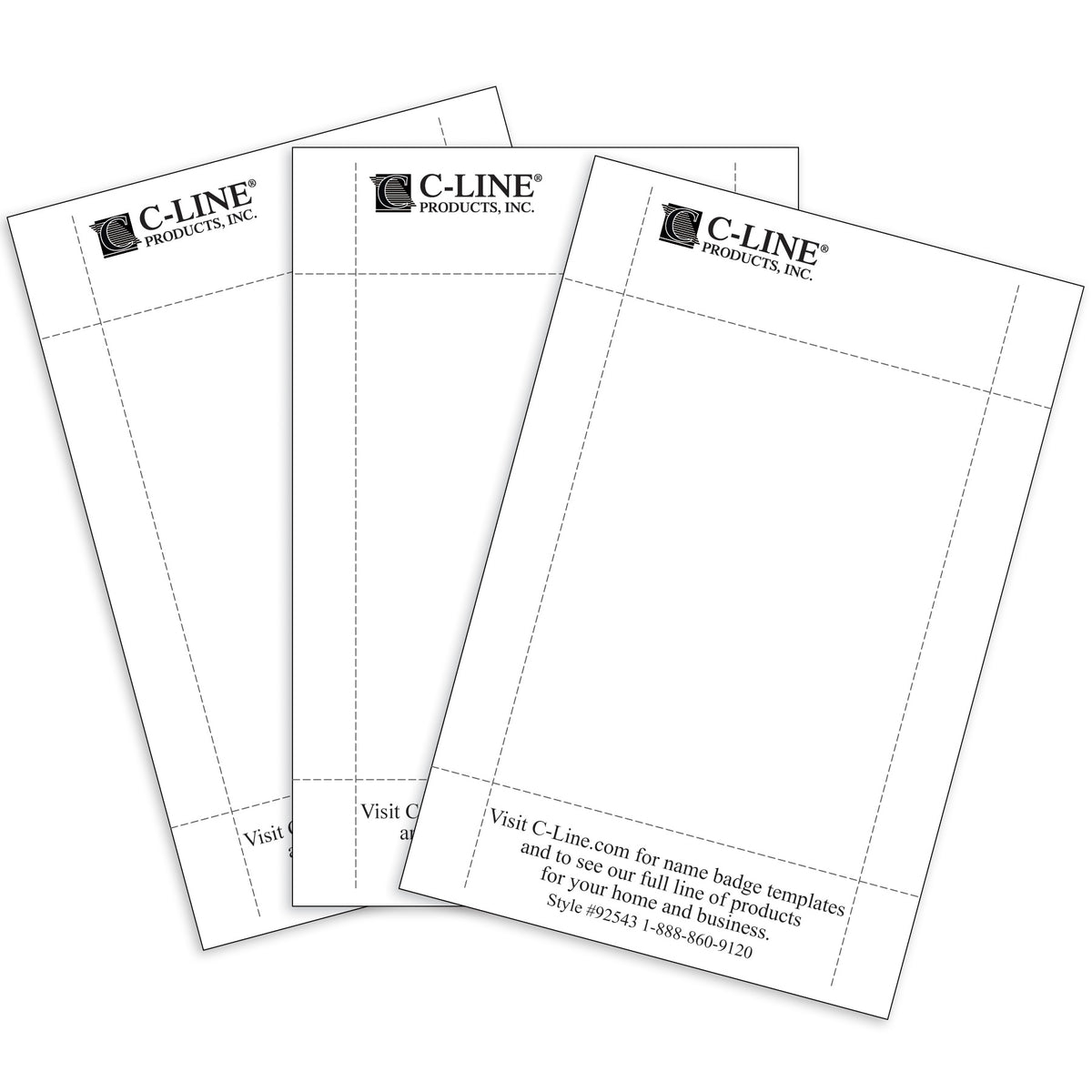 Individual Inkjet Printer Name Badge Inserts, 4 X 3 On 4 X 6 Sheet, 100/Bx, 92543
