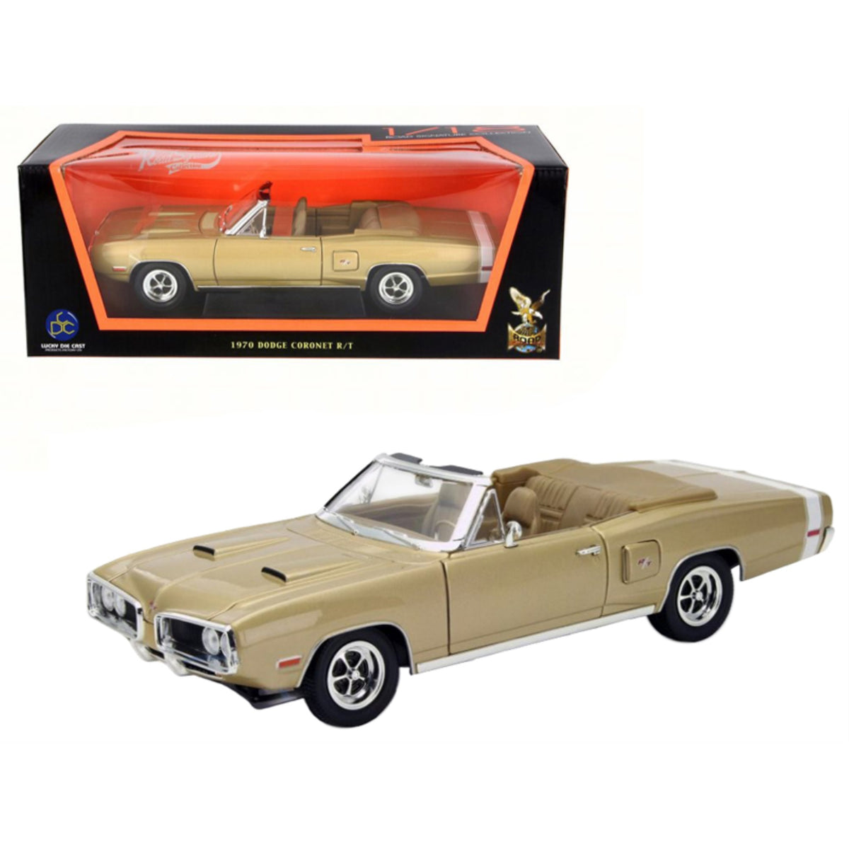 1970 Dodge Coronet R/T Gold 1/18 Diecast Model Car By Road Signature