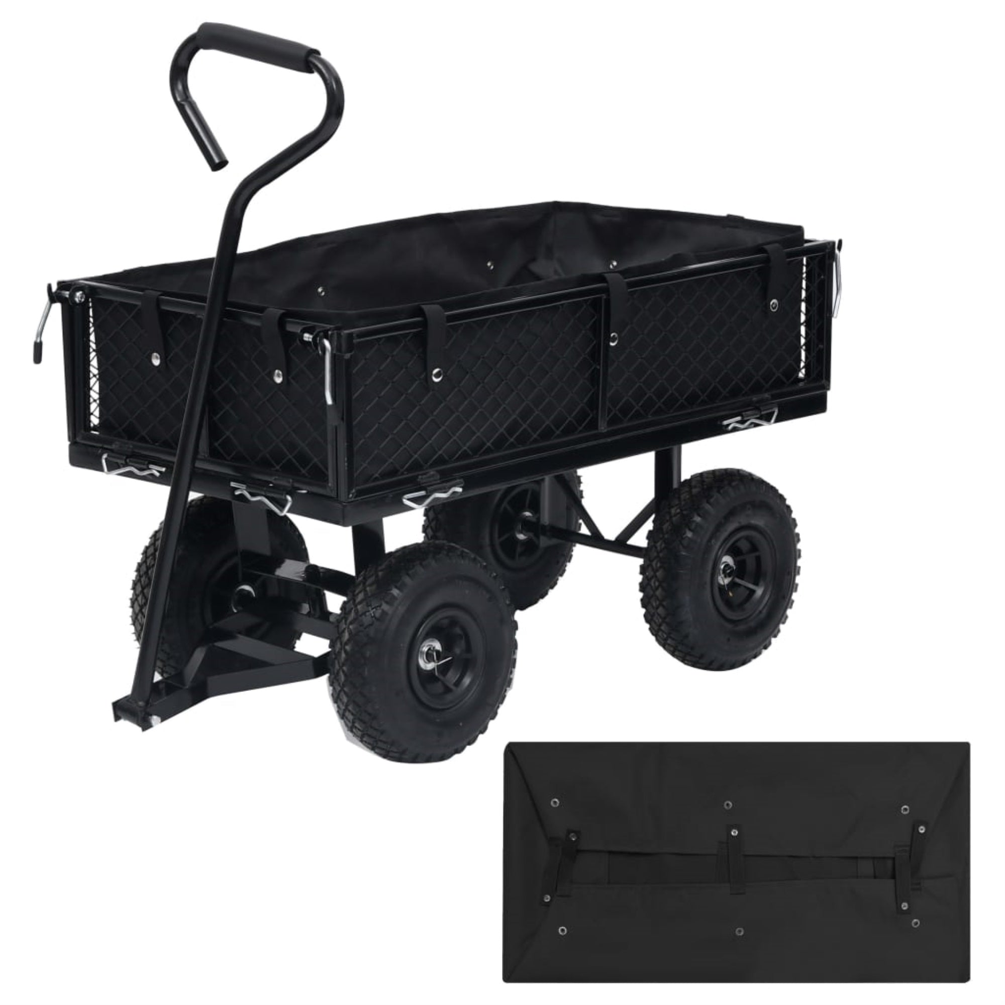 Vidaxl Garden Cart Liner Black 33.9'X18.1'X8.7' Fabric