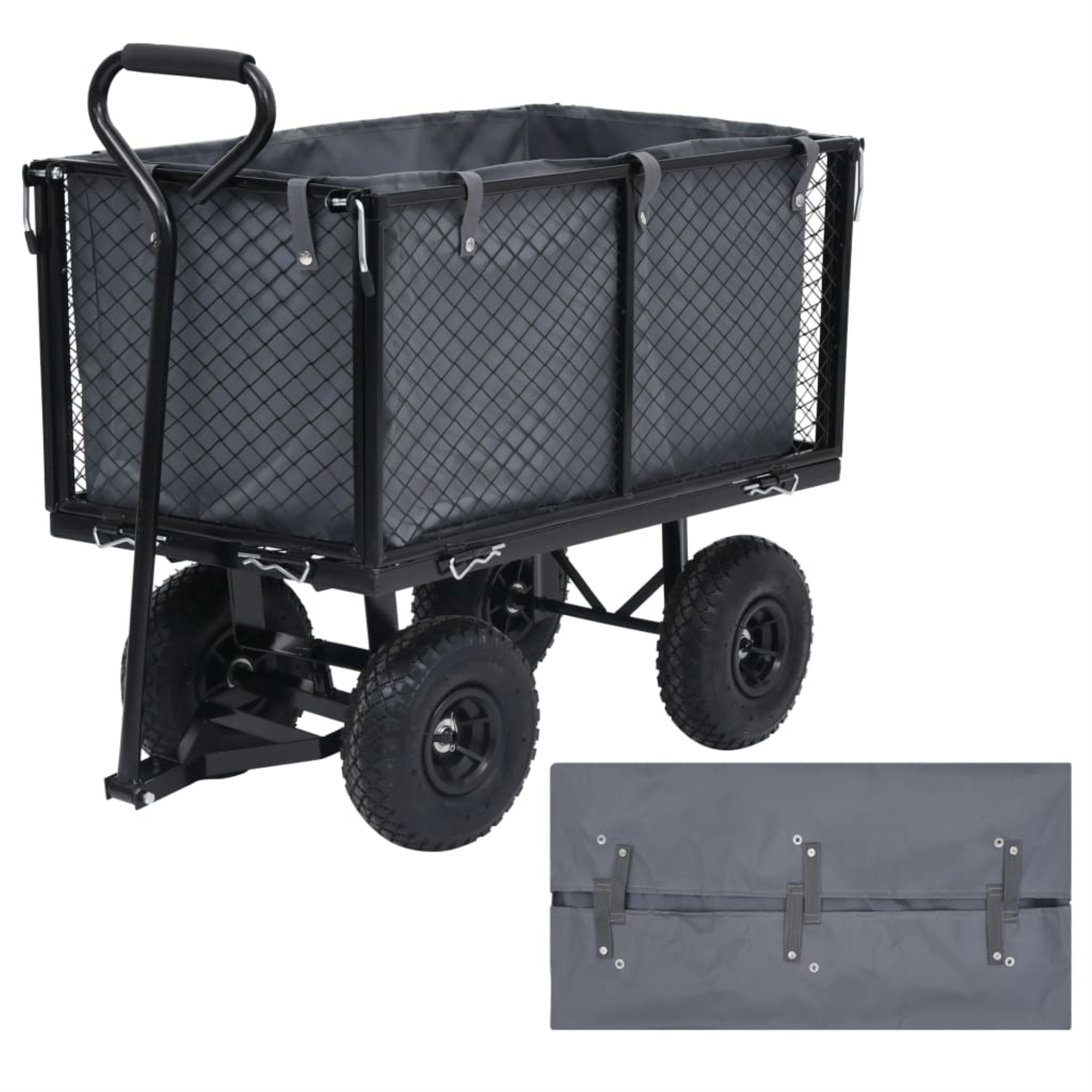 Vidaxl Garden Cart Liner Dark Gray 33.9'X18.1'X16.1' Fabric