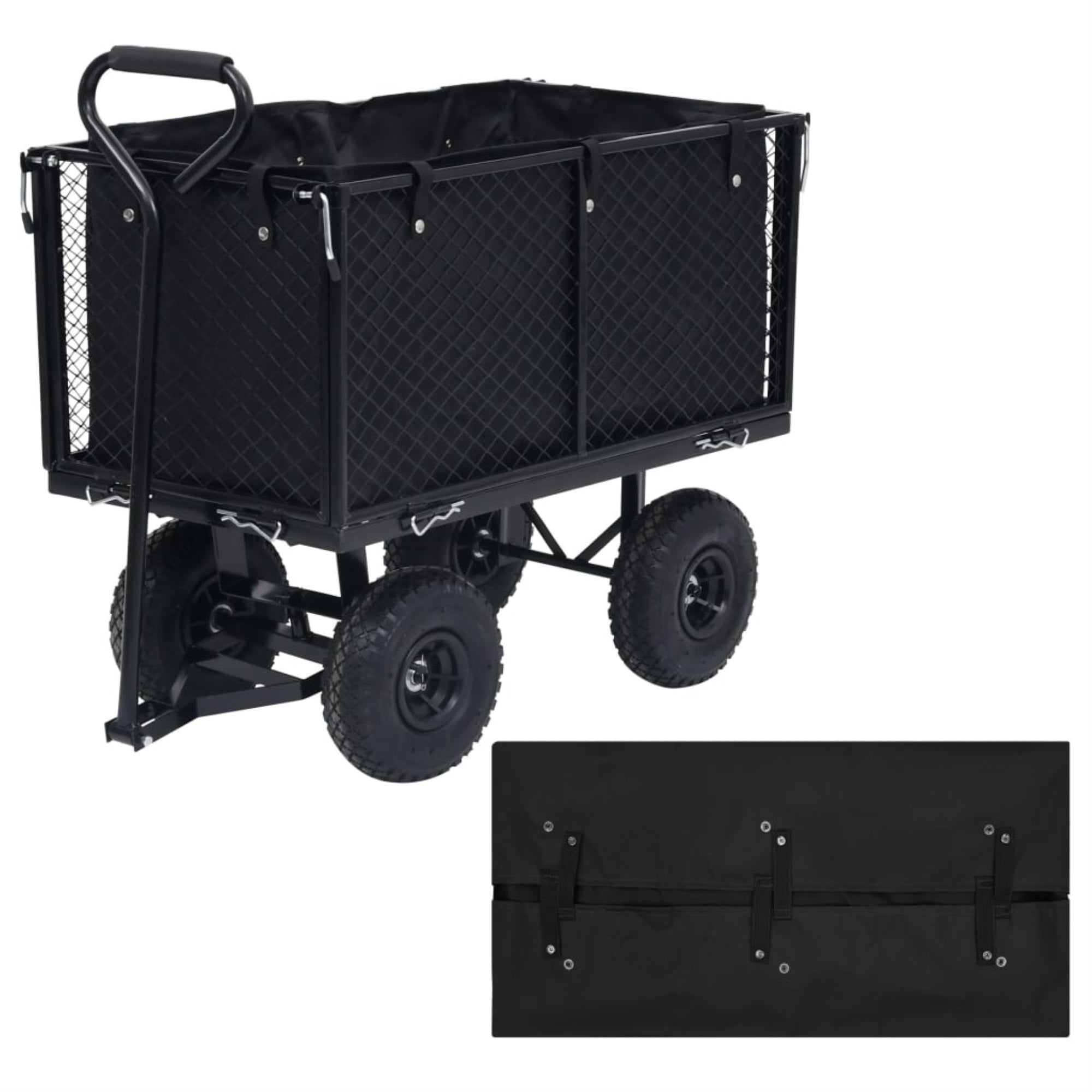 Vidaxl Garden Cart Liner Black 33.9'X18.1'X16.1' Fabric