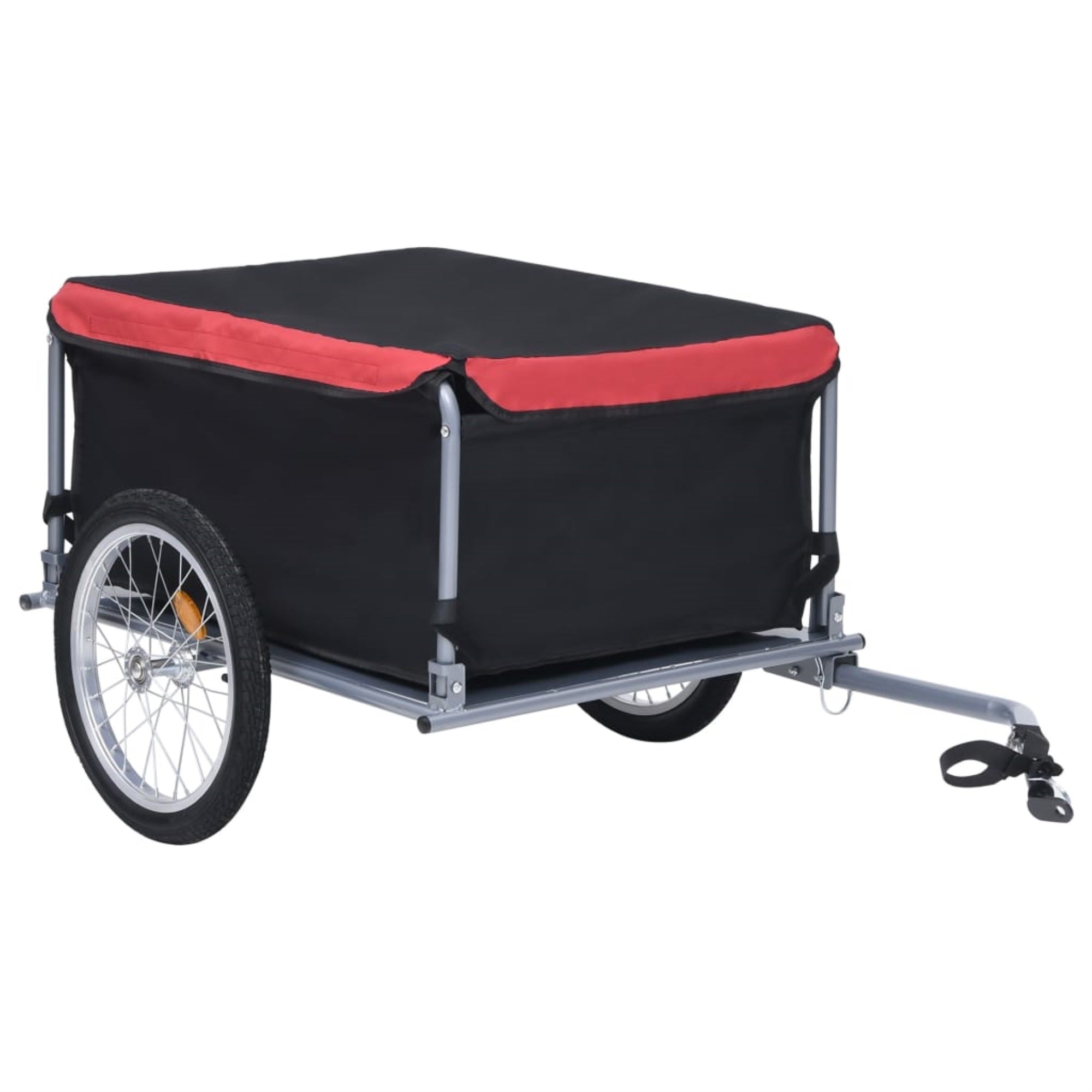 Vidaxl Bike Cargo Trailer Black And Red 143.3 Lb