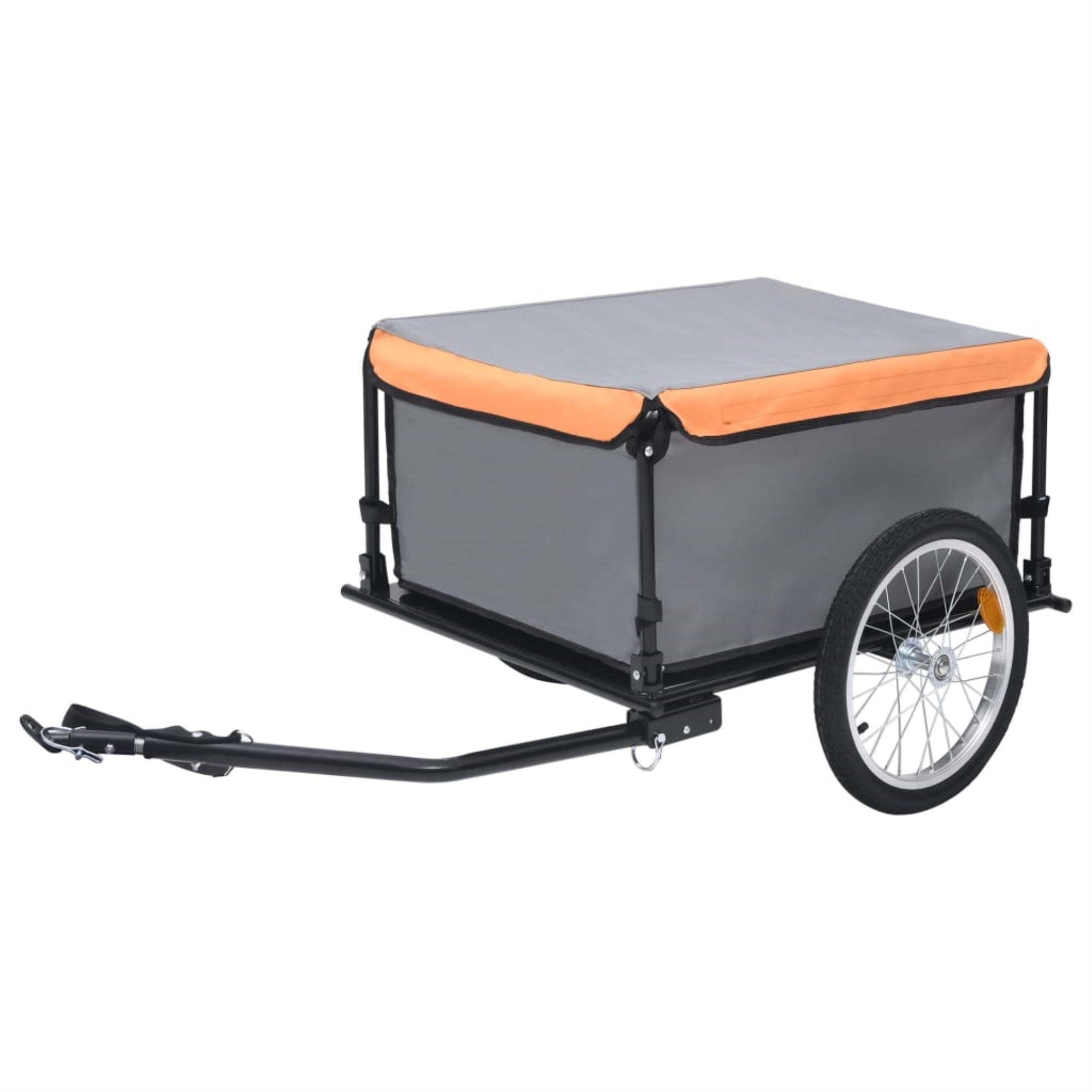 Vidaxl Bike Cargo Trailer Gray And Orange 143.3 Lb