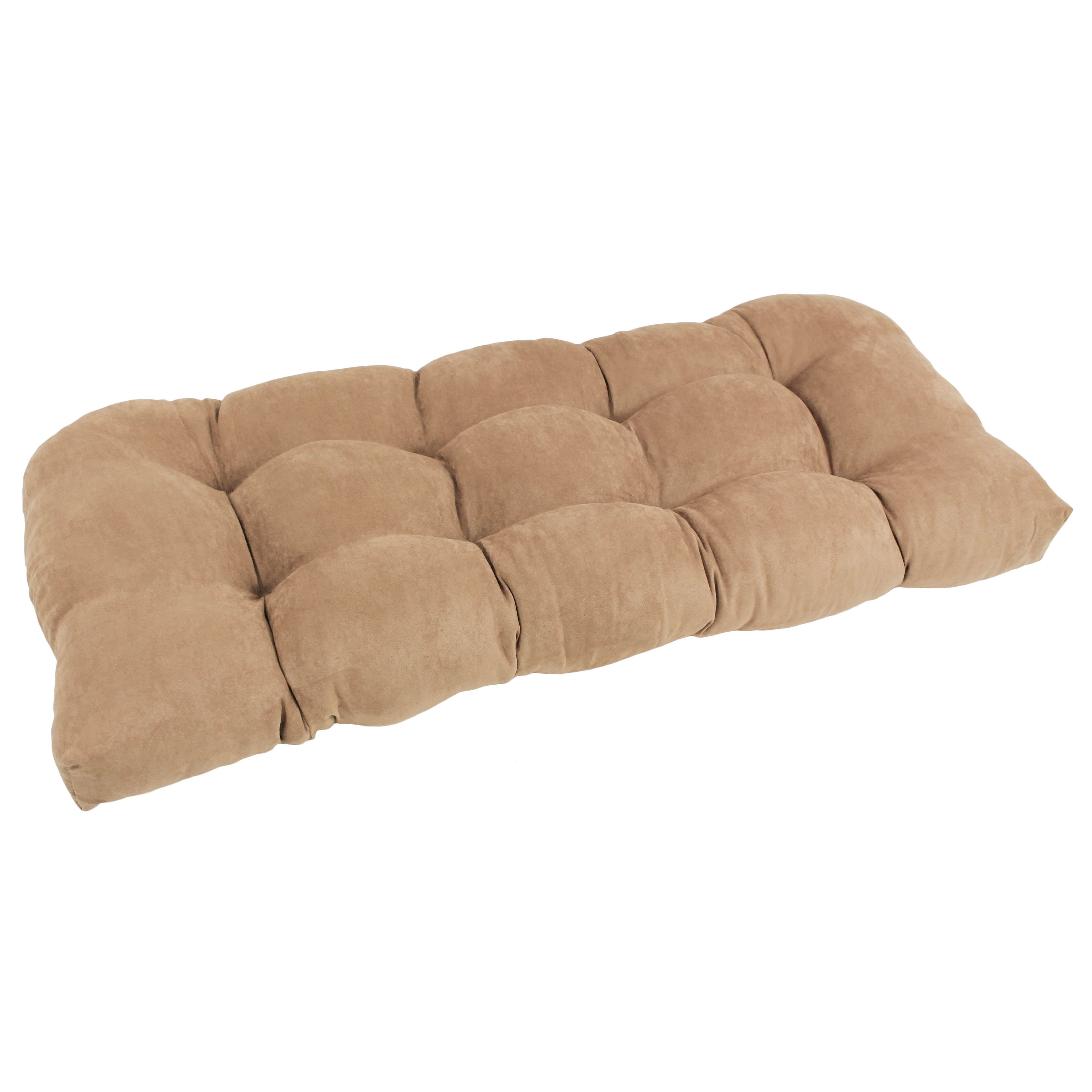 42-inch by 19-inch U-Shaped Micro Suede Polyester Tufted Settee/Bench Cushion - Java